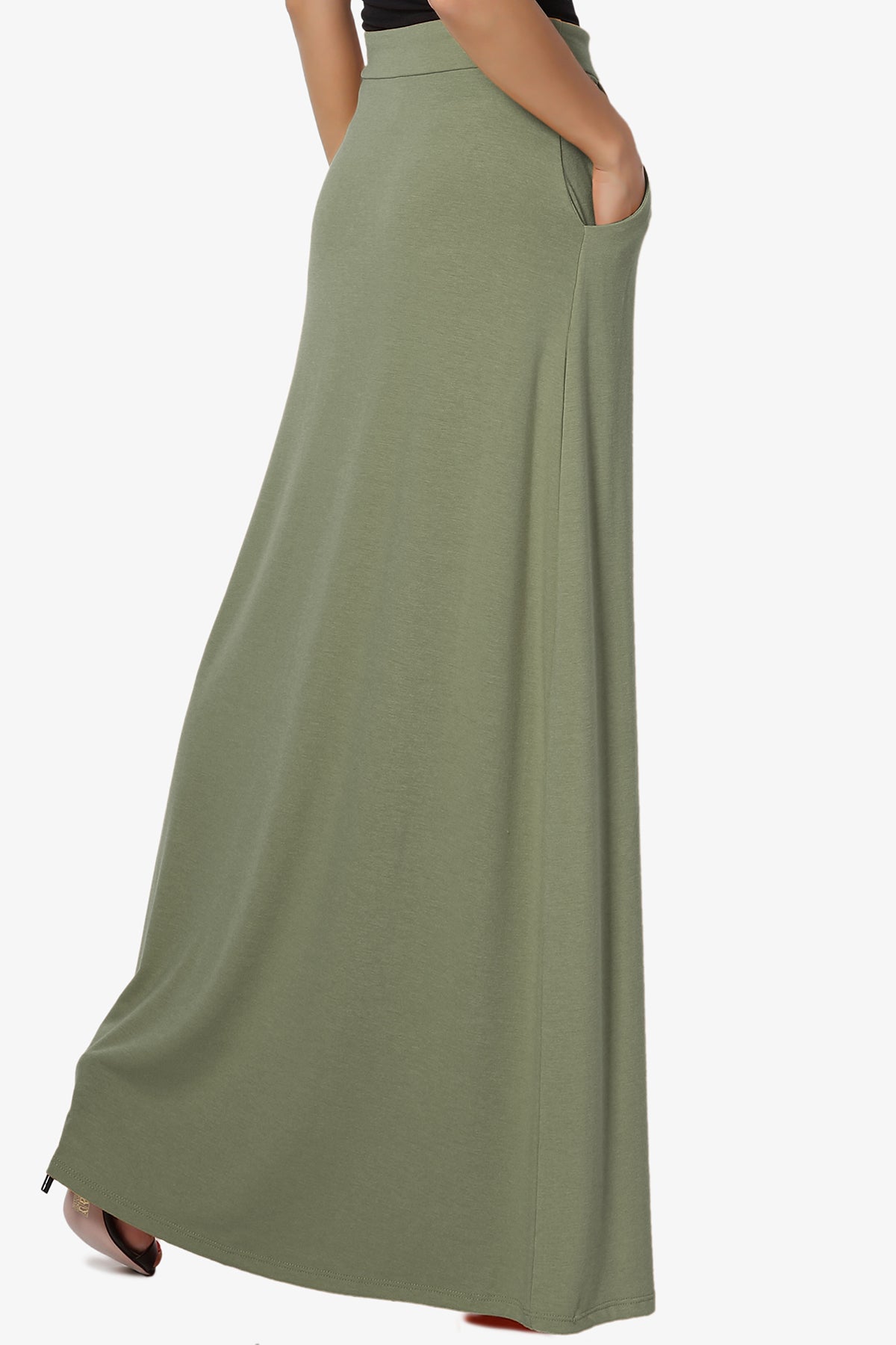 Izzie Drawstring Pocket Jersey Maxi Skirt