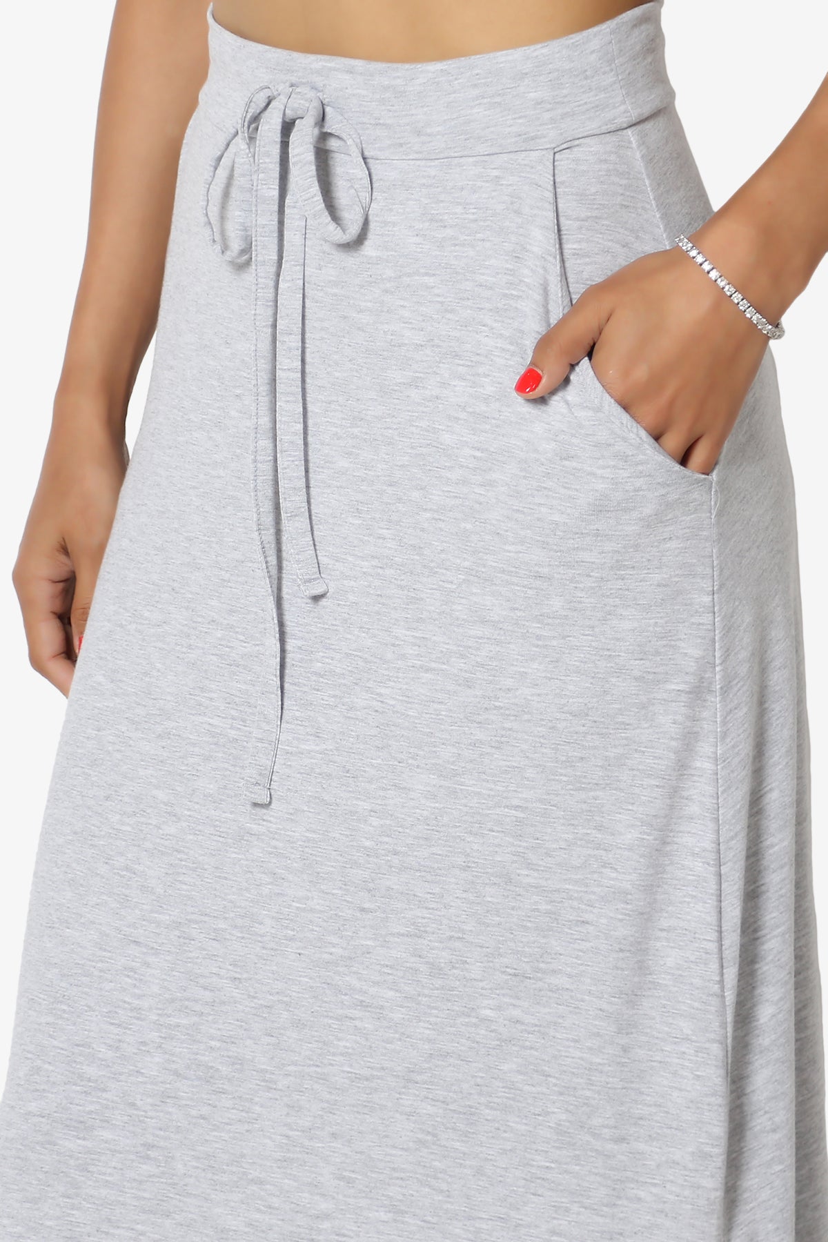 Izzie Drawstring Pocket Jersey Maxi Skirt