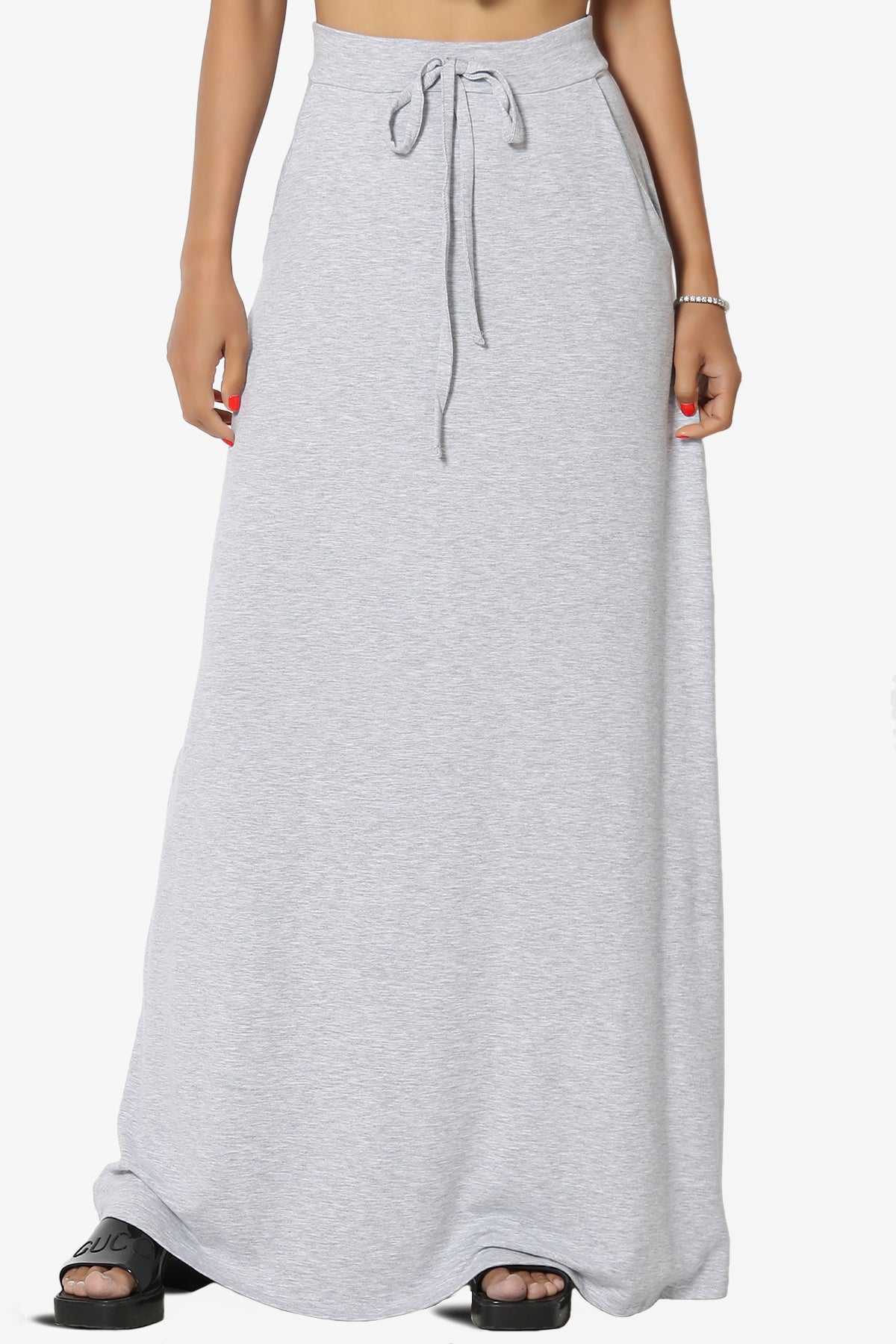 Izzie Drawstring Pocket Jersey Maxi Skirt