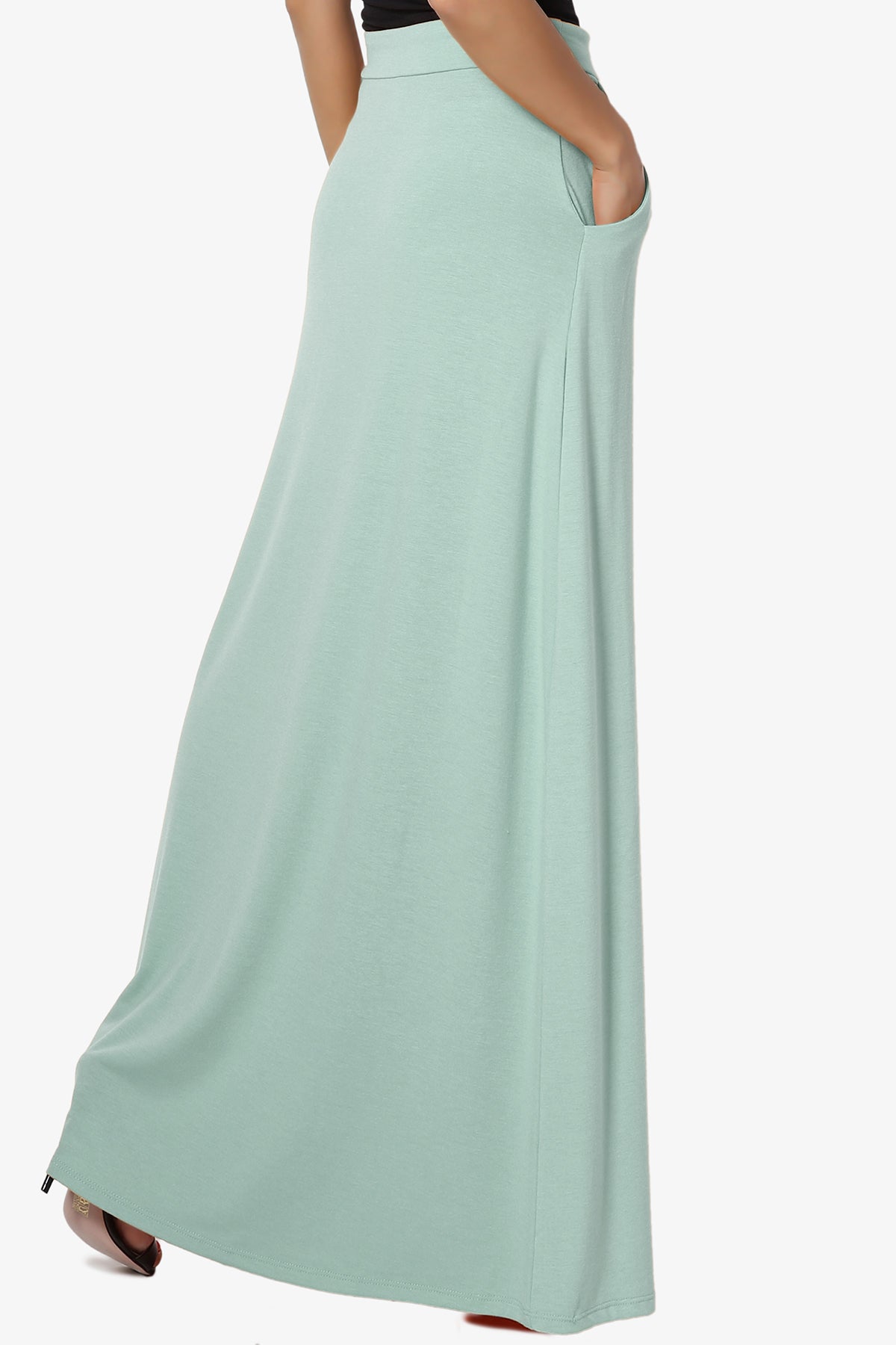 Izzie Drawstring Pocket Jersey Maxi Skirt