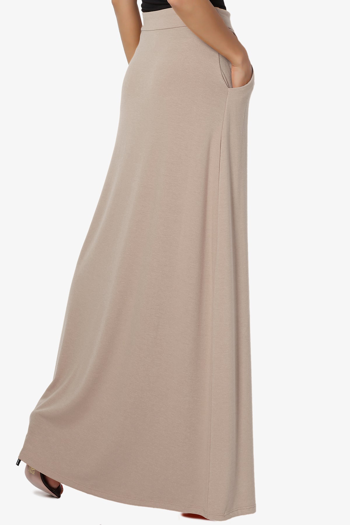 Izzie Drawstring Pocket Jersey Maxi Skirt PLUS