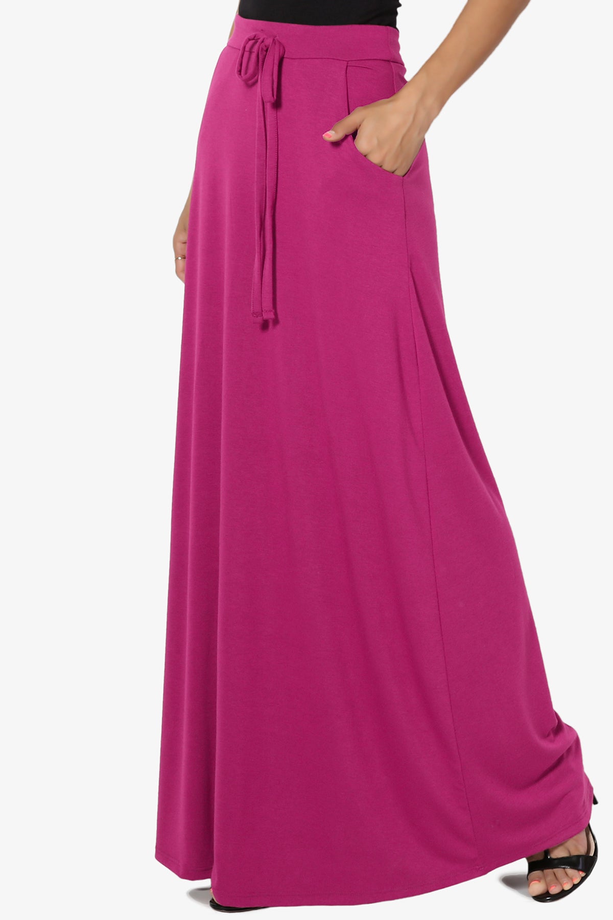 Izzie Drawstring Pocket Jersey Maxi Skirt