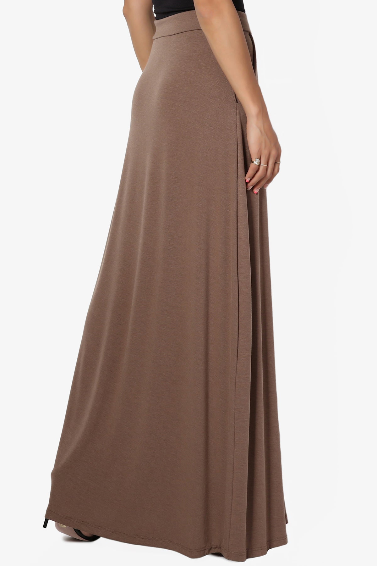 Izzie Drawstring Pocket Jersey Maxi Skirt PLUS