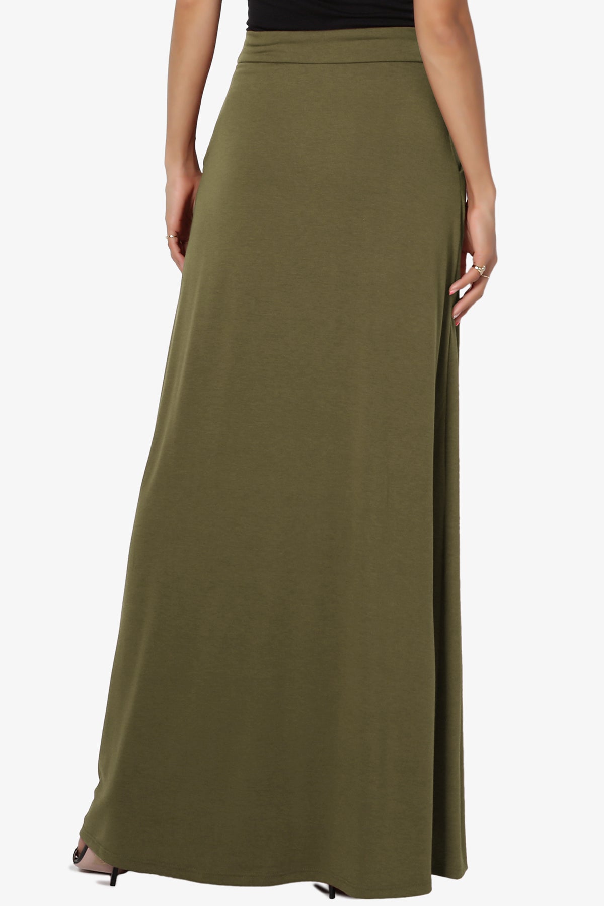 Izzie Drawstring Pocket Jersey Maxi Skirt PLUS