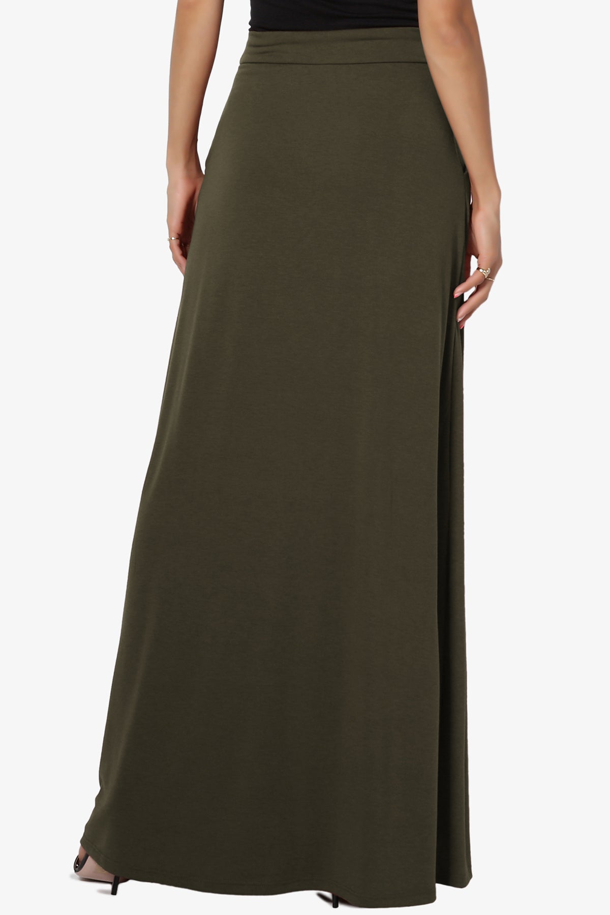 Izzie Drawstring Pocket Jersey Maxi Skirt PLUS