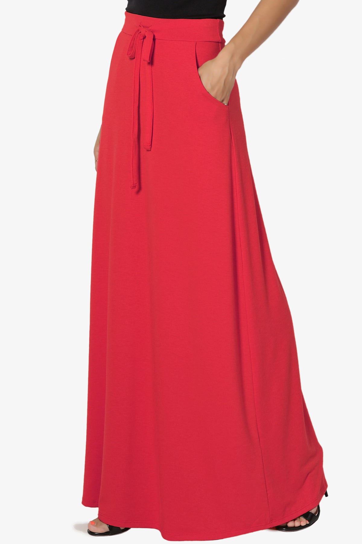 Izzie Drawstring Pocket Jersey Maxi Skirt