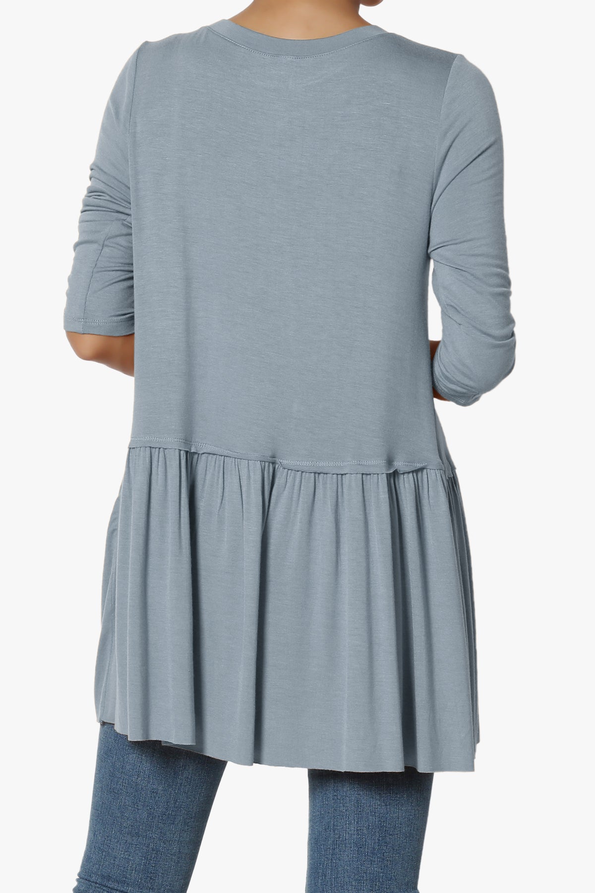 Tofino 3/4 Sleeve Pleated Peplum Top