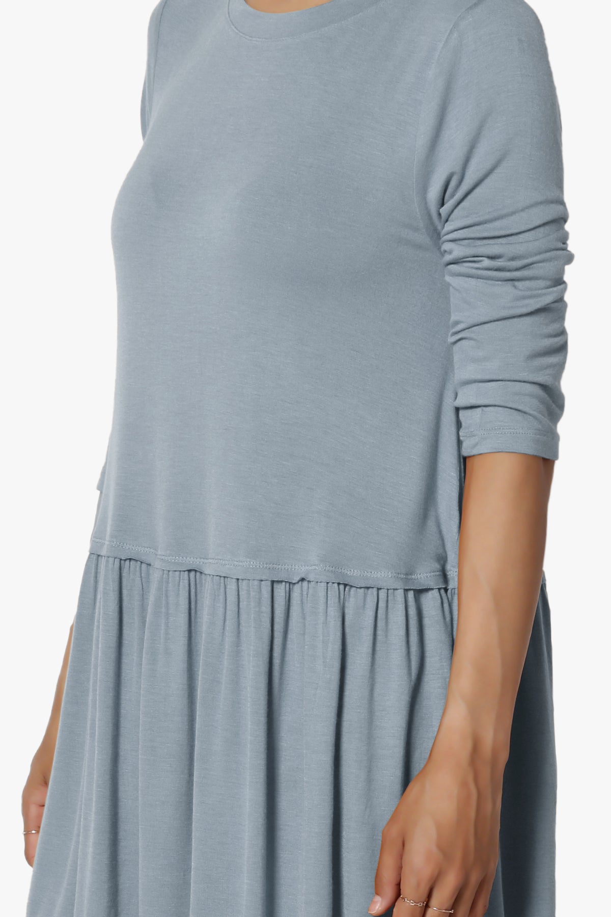 Tofino 3/4 Sleeve Pleated Peplum Top