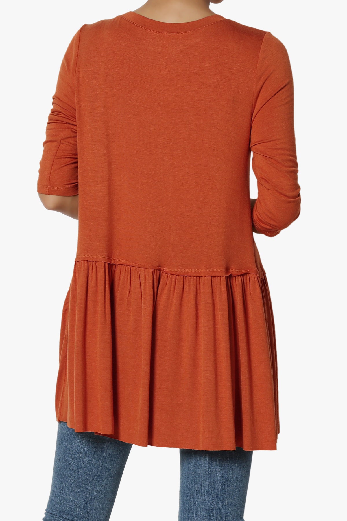 Tofino 3/4 Sleeve Pleated Peplum Top
