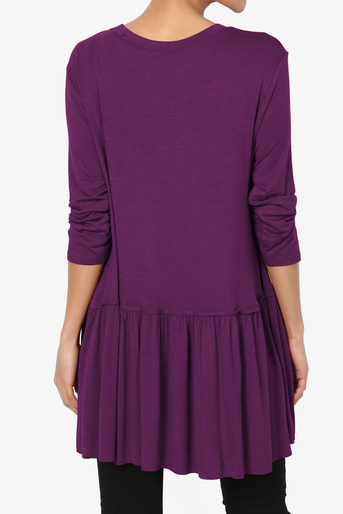 Tofino 3/4 Sleeve Pleated Peplum Top