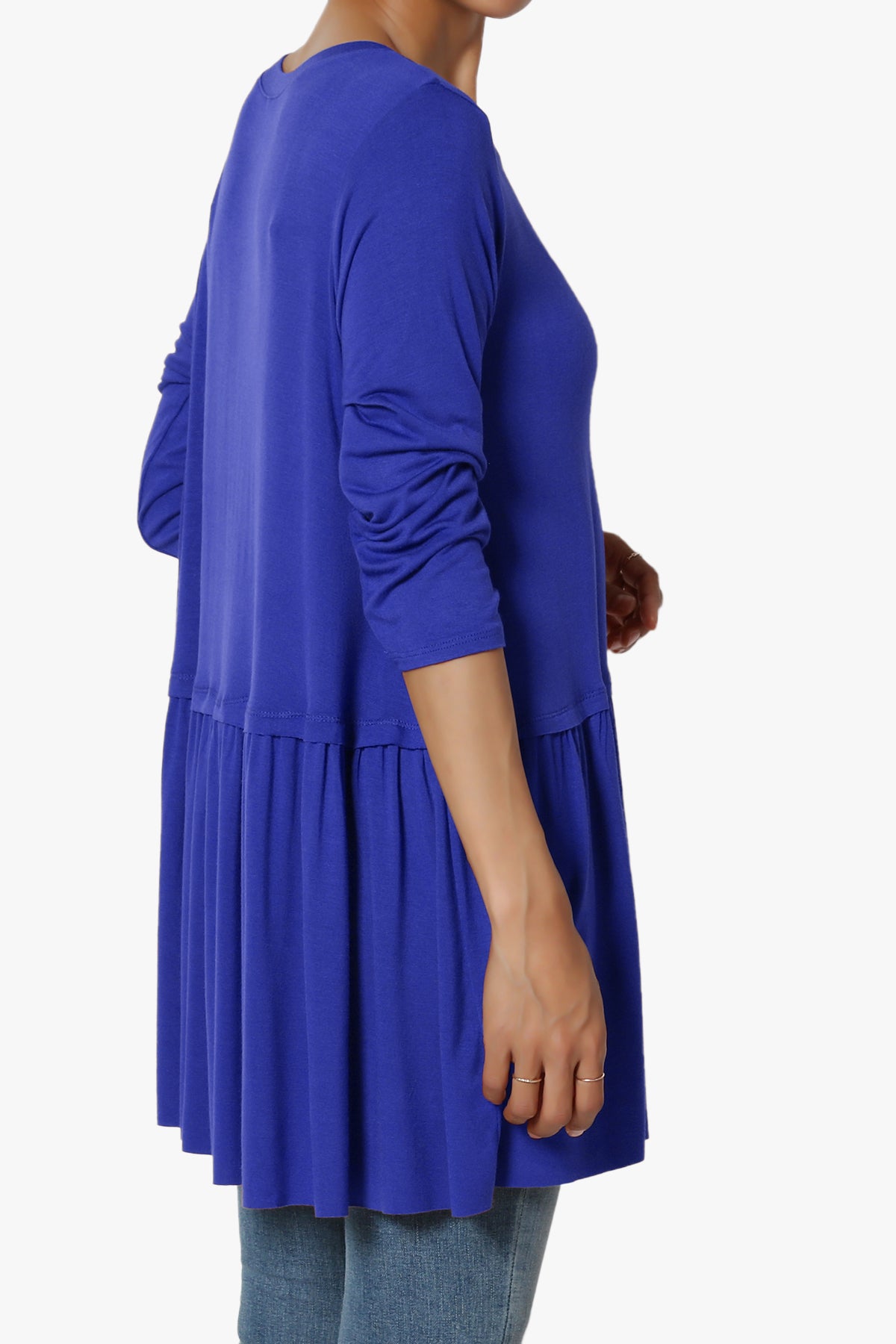 Tofino 3/4 Sleeve Pleated Peplum Top