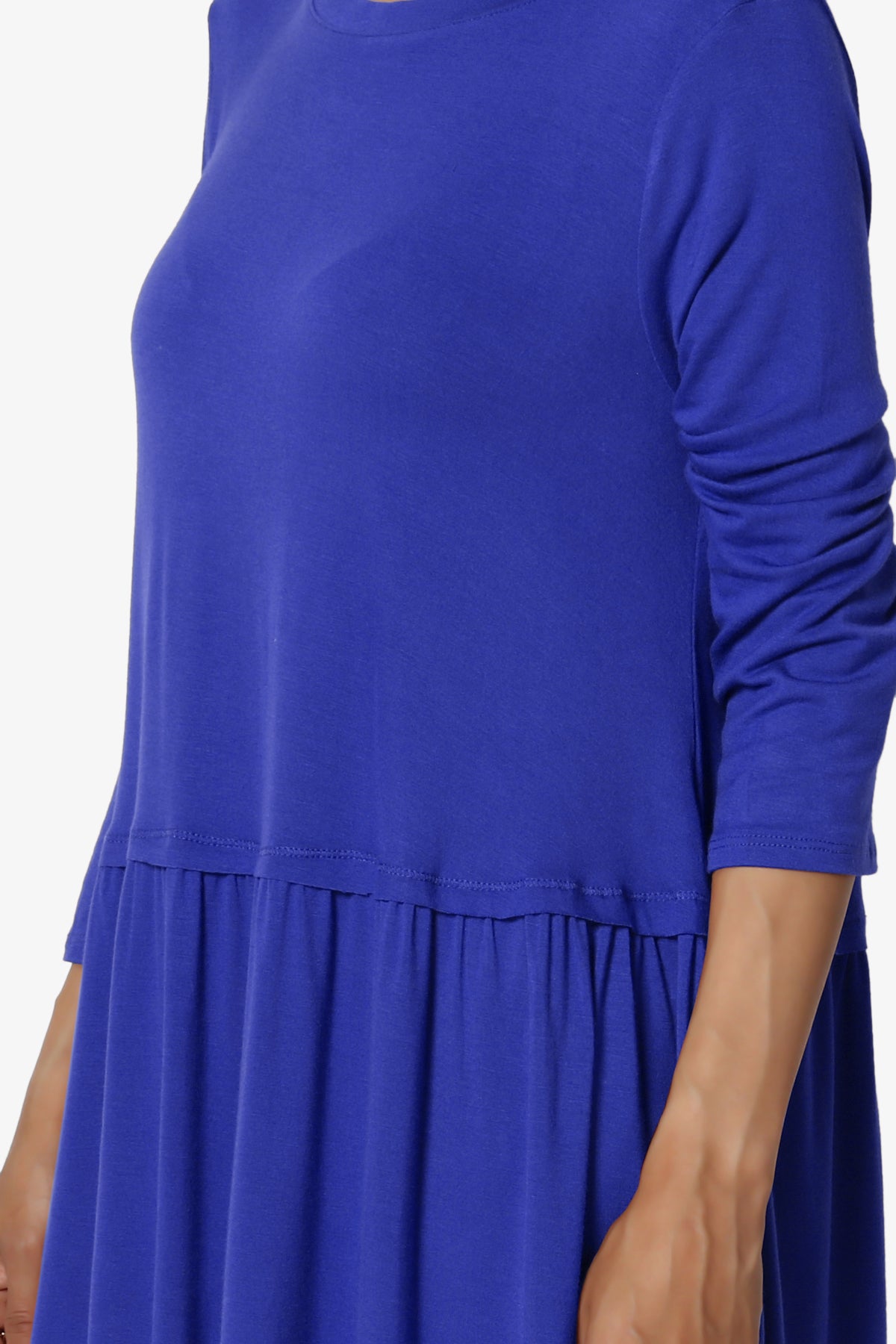 Tofino 3/4 Sleeve Pleated Peplum Top