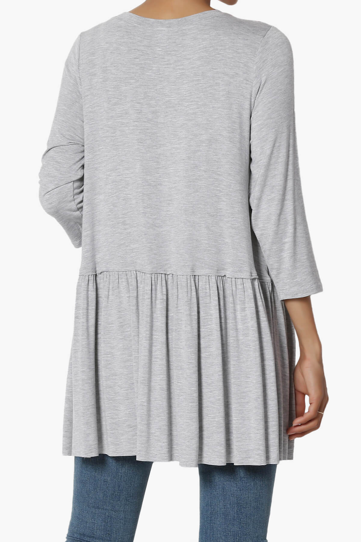 Tofino 3/4 Sleeve Pleated Peplum Top