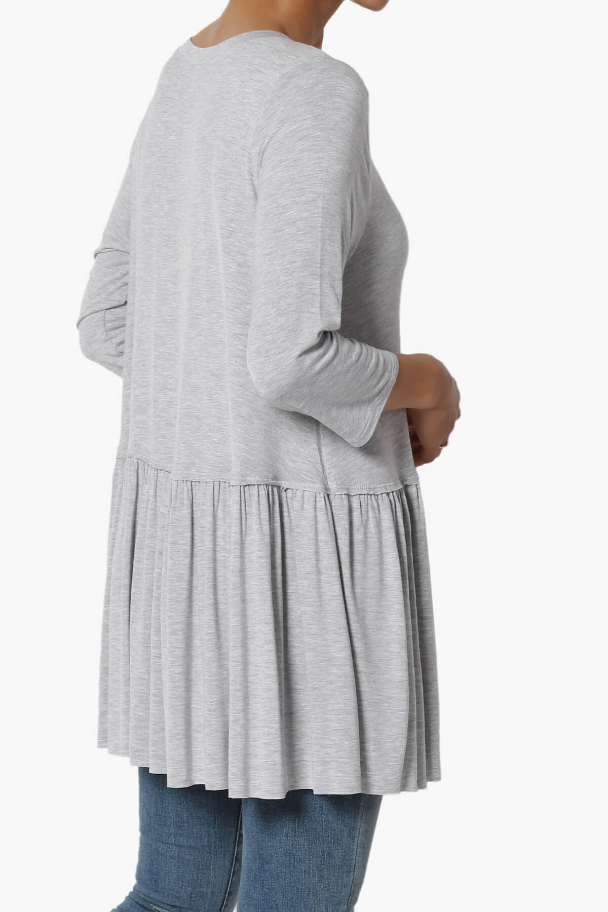 Tofino 3/4 Sleeve Pleated Peplum Top