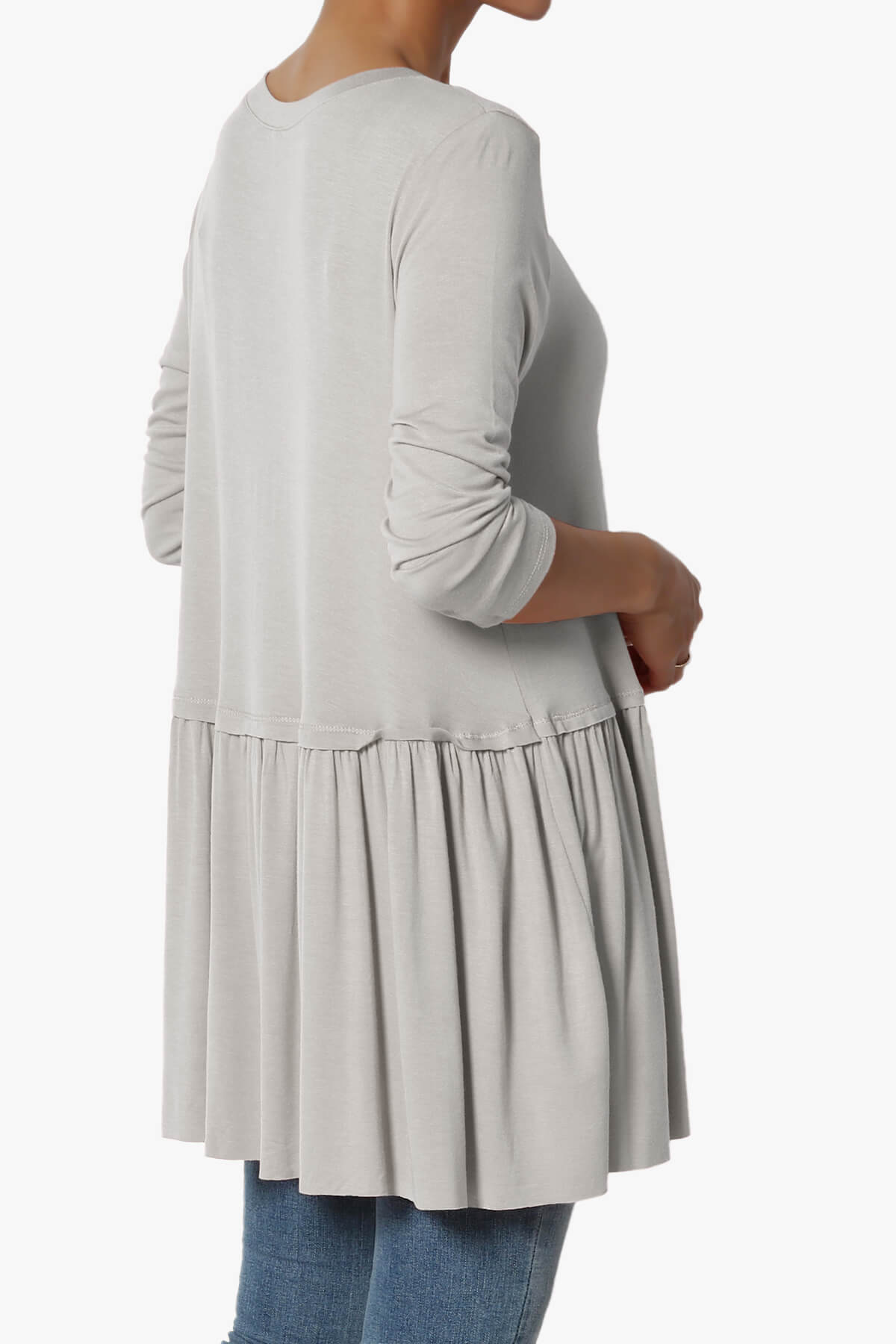 Tofino 3/4 Sleeve Pleated Peplum Top