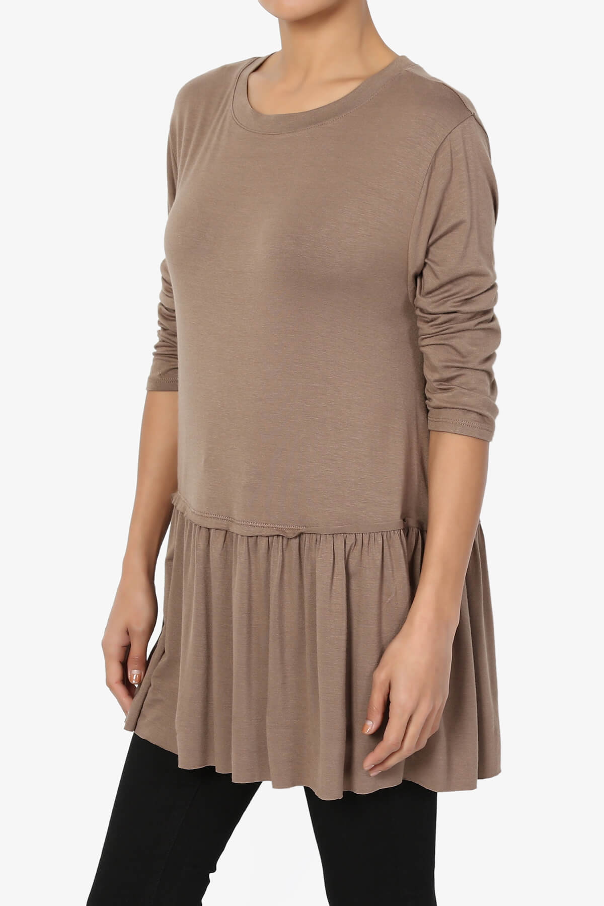 Tofino 3/4 Sleeve Pleated Peplum Top