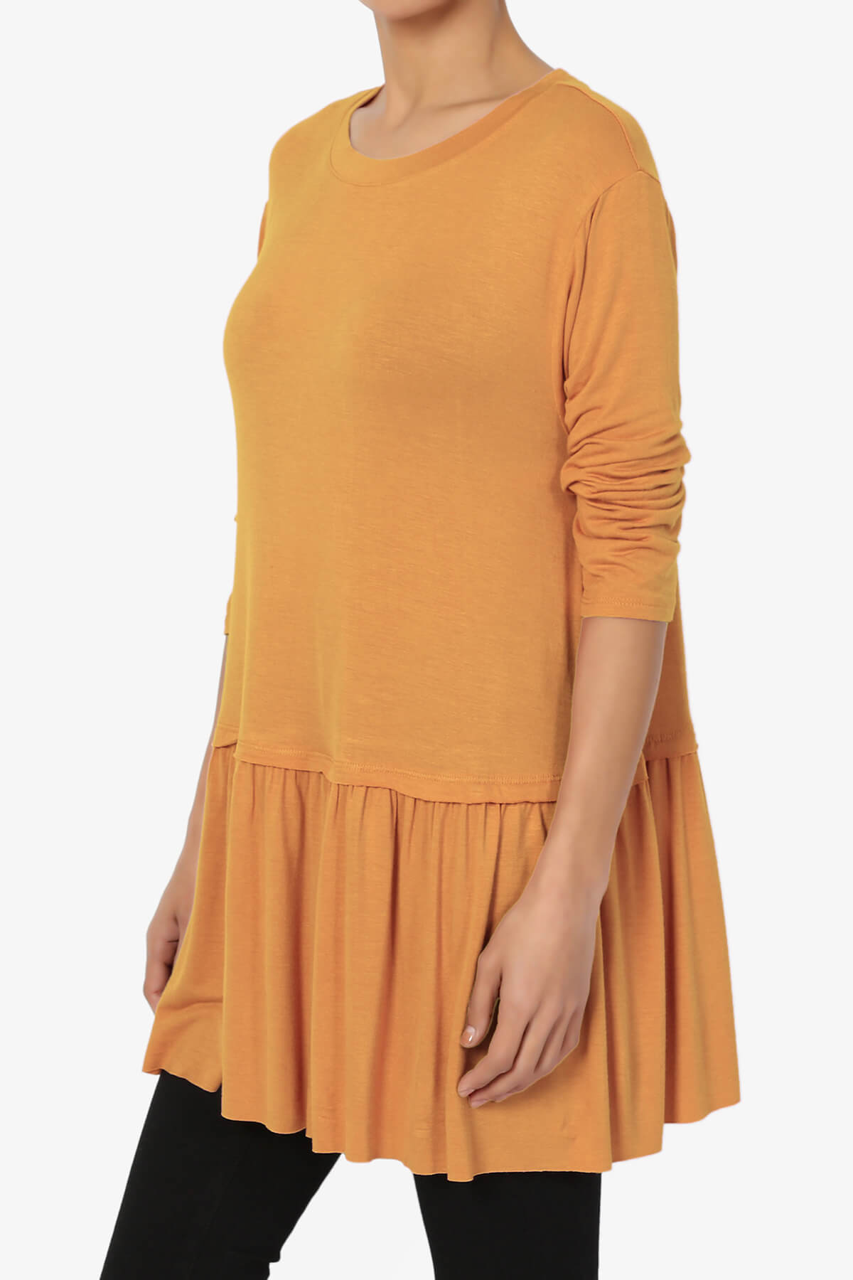 Tofino 3/4 Sleeve Pleated Peplum Top