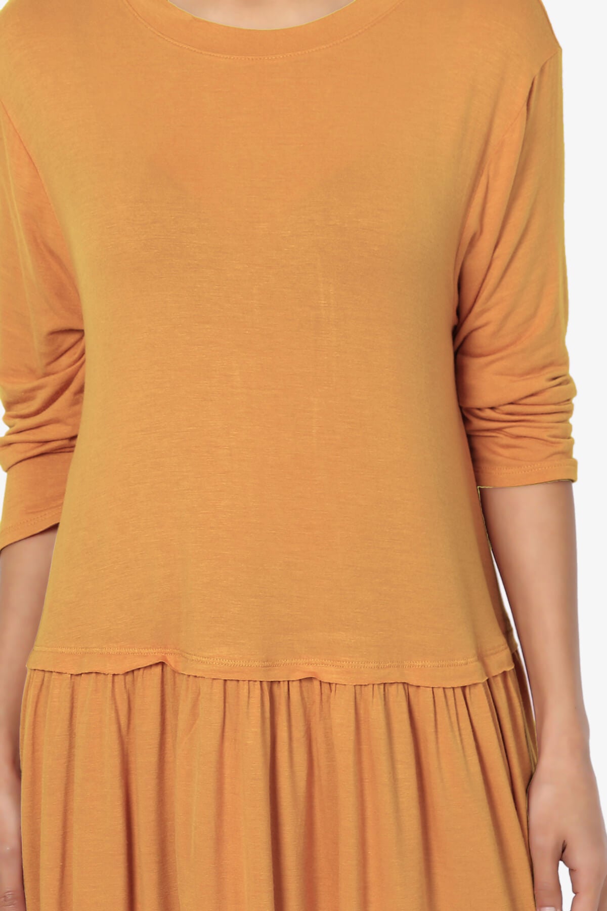 Tofino 3/4 Sleeve Pleated Peplum Top