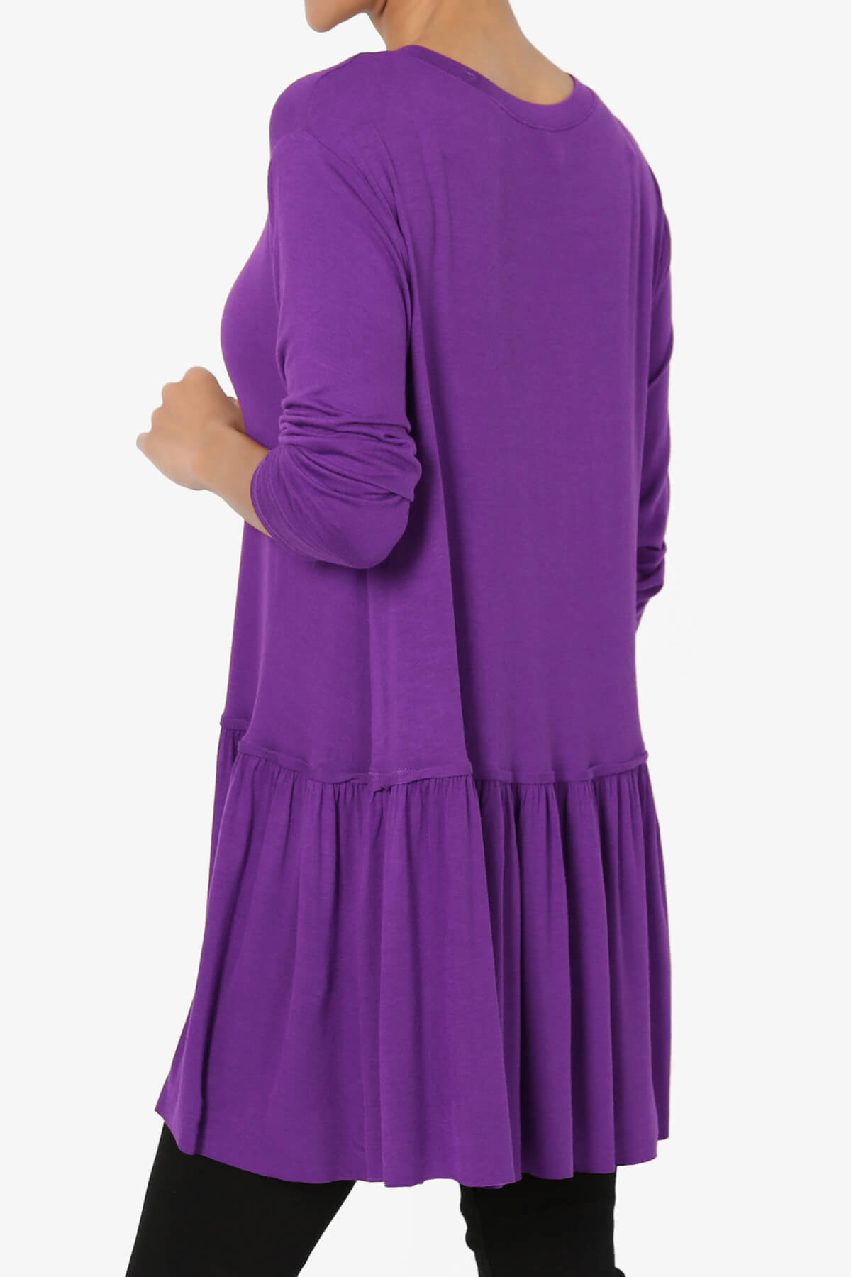 Tofino 3/4 Sleeve Pleated Peplum Top