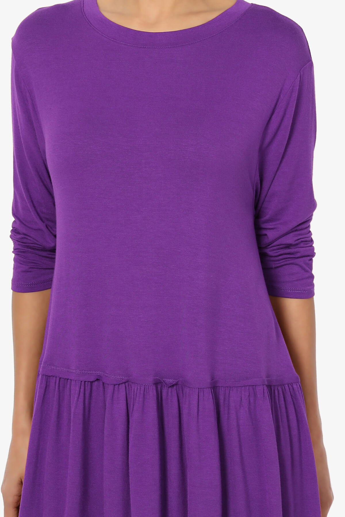 Tofino 3/4 Sleeve Pleated Peplum Top