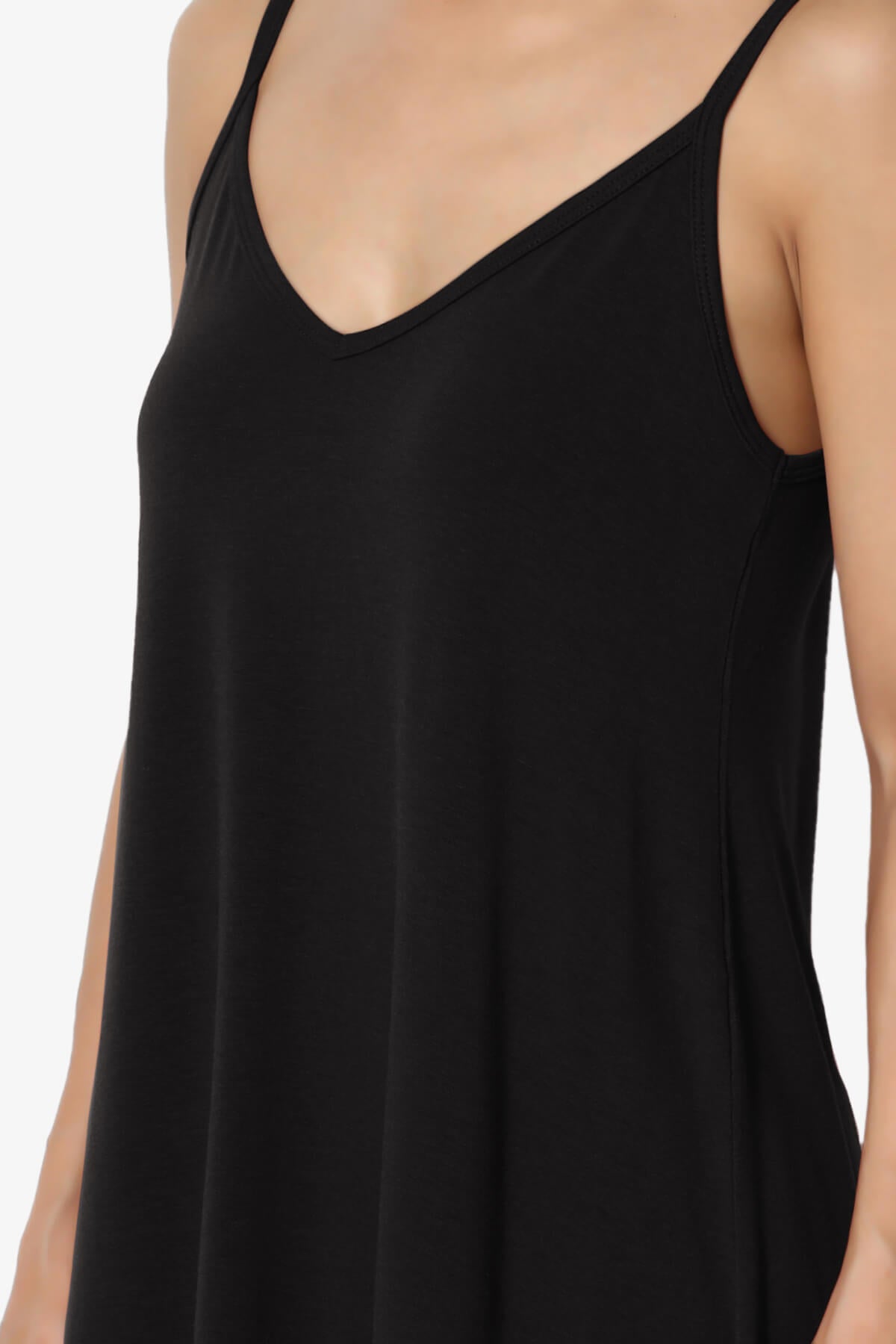 Chelsea Scoop & V Neck Flared Camisole Top BLACK_5