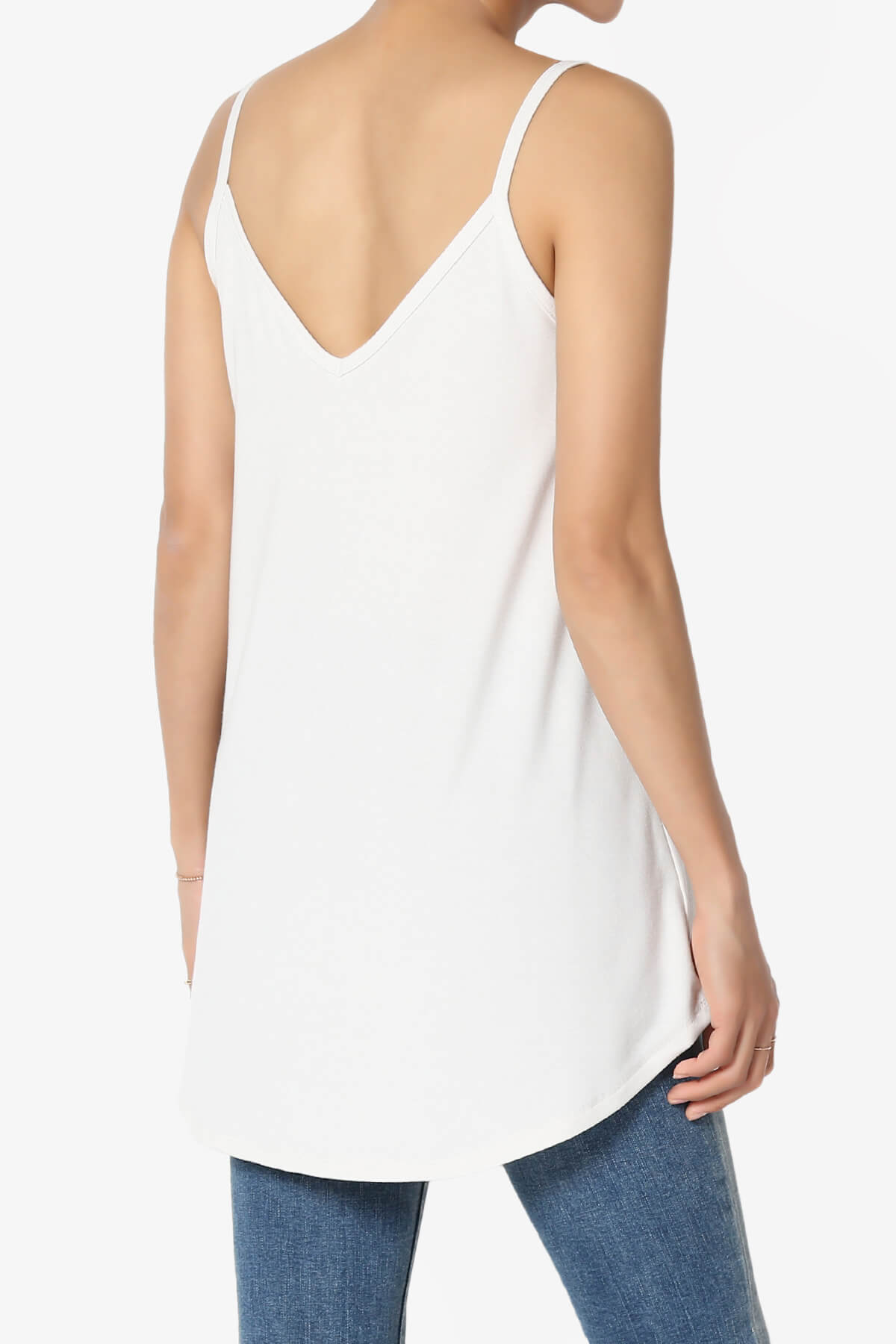 Chelsea Scoop & V Neck Flared Camisole Top BONE_4