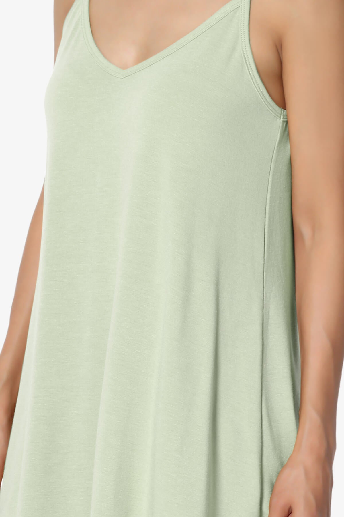 Chelsea Scoop & V Neck Flared Camisole Top LIGHT SAGE_5