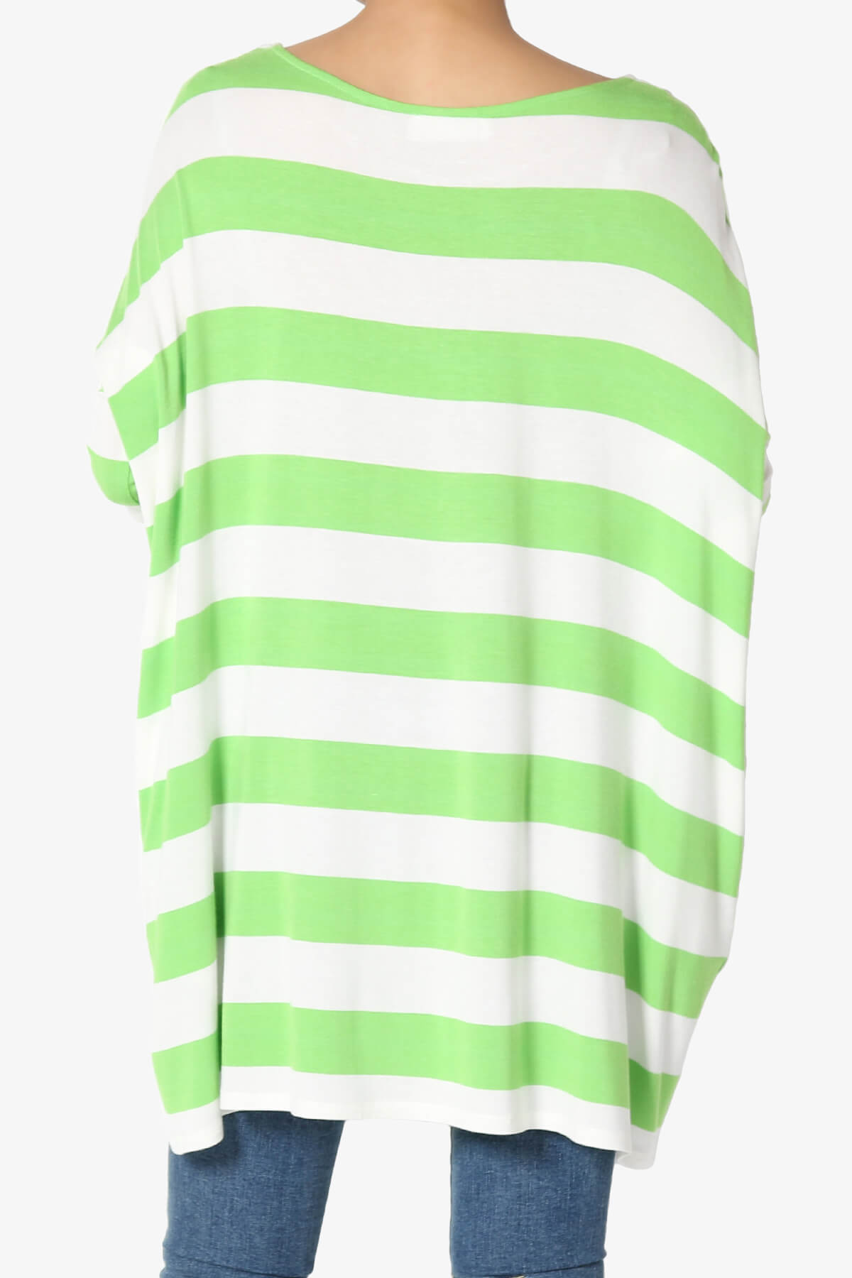 Timp Stripe Drop Shoulder Tunic Top GREEN_2