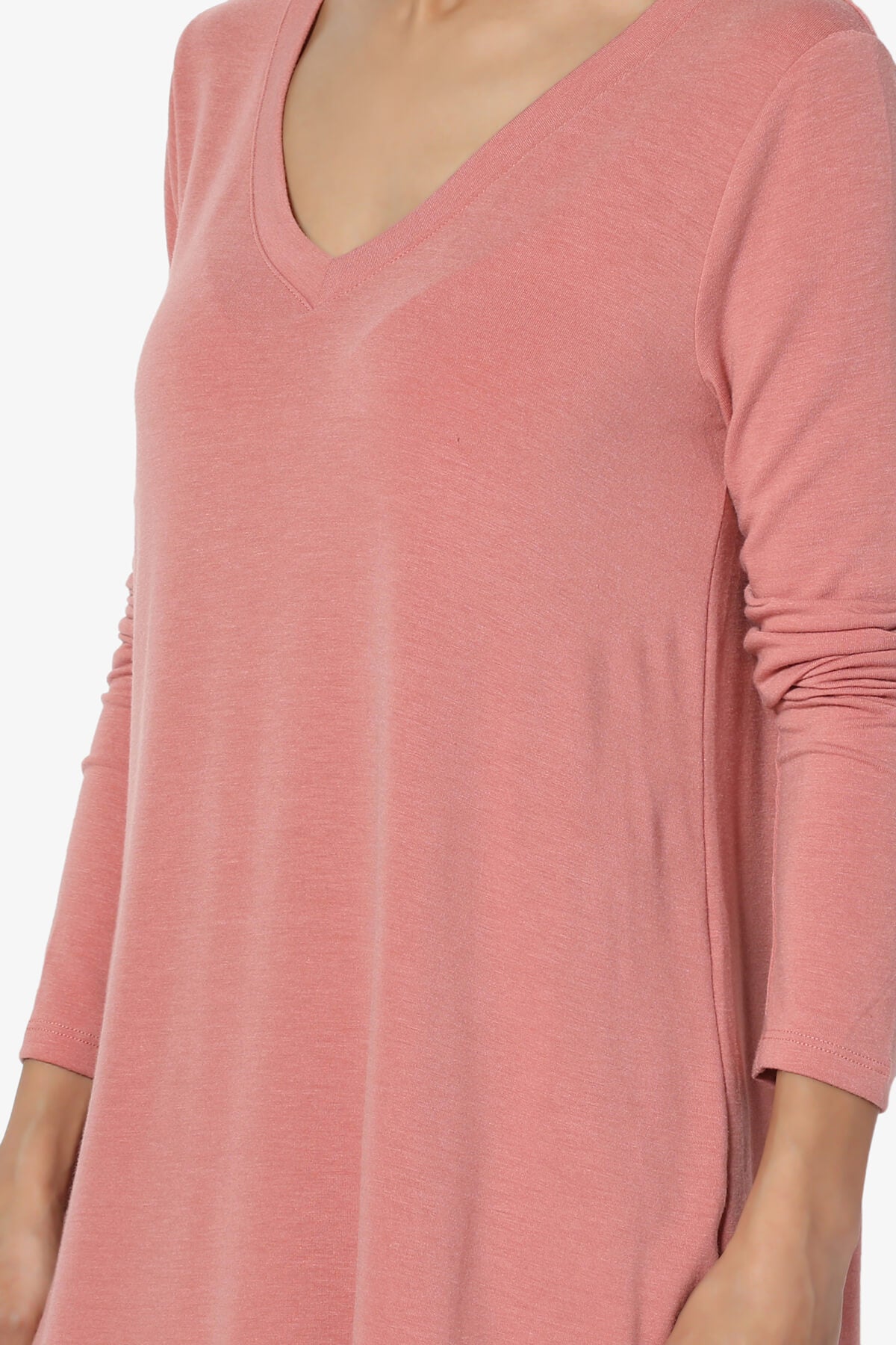 Ramada Long Sleeve Flowy Jersey Top ASH ROSE_5