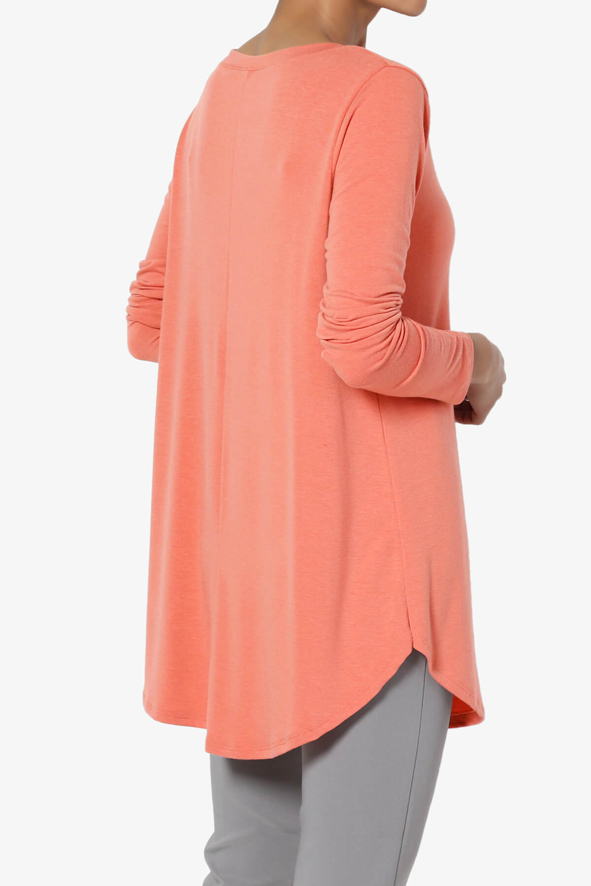 Ramada Long Sleeve Flowy Jersey Top CORAL_4