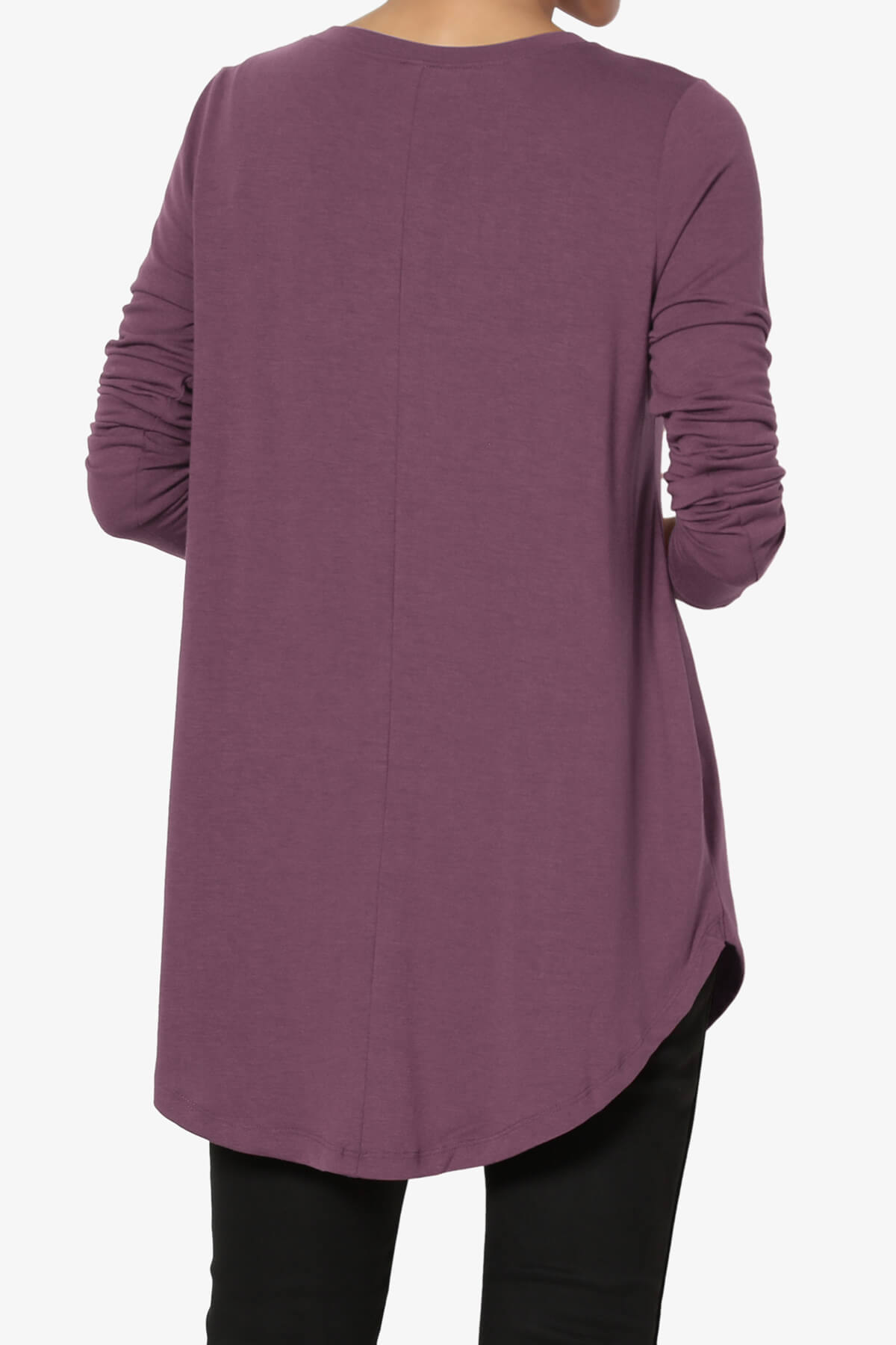 Ramada Long Sleeve Flowy Jersey Top DUSTY PLUM_2