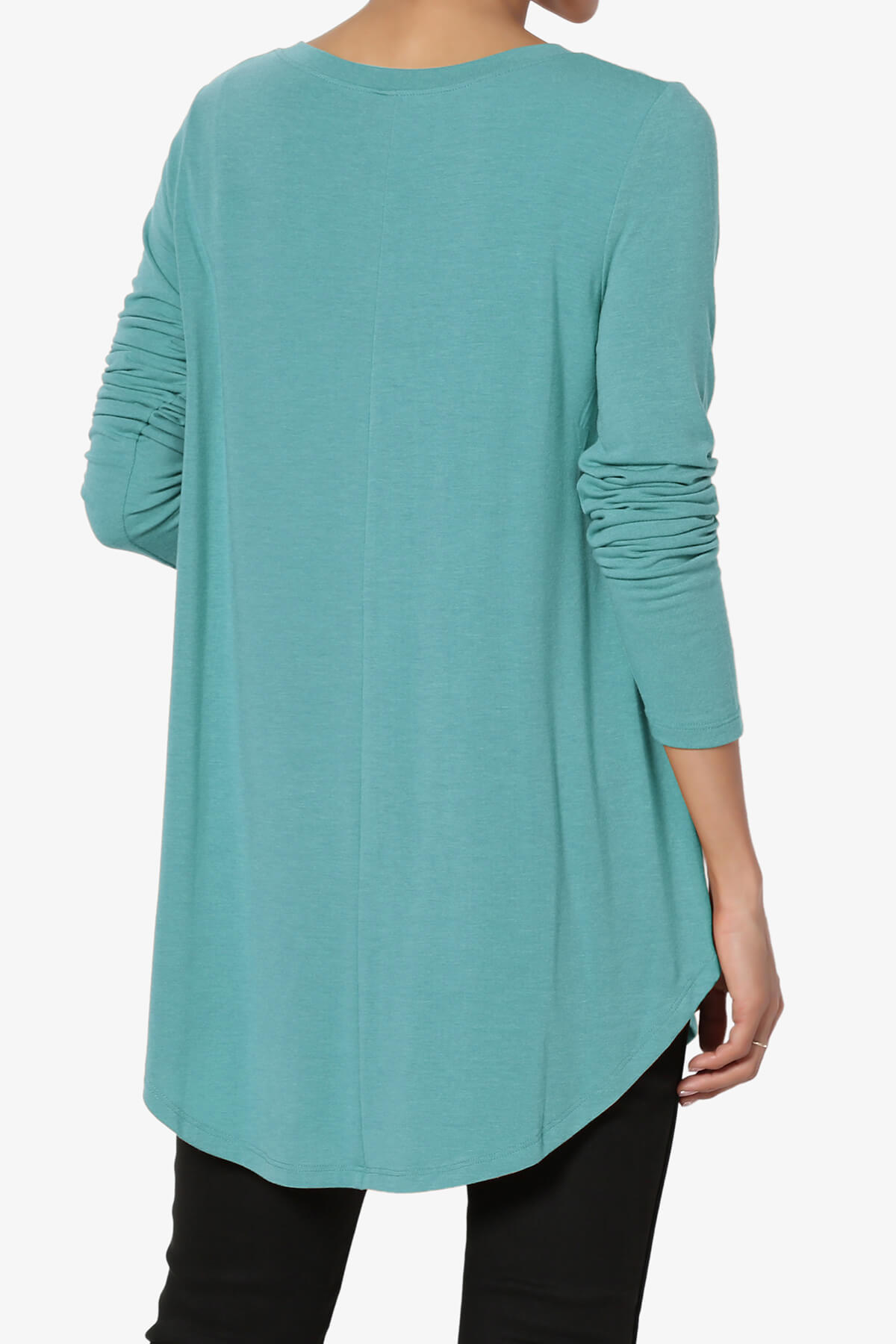 Ramada Long Sleeve Flowy Jersey Top DUSTY TEAL_2