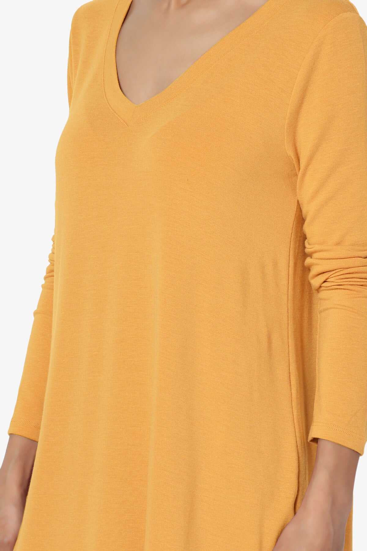 Ramada Long Sleeve Flowy Jersey Top GOLDEN MUSTARD_5