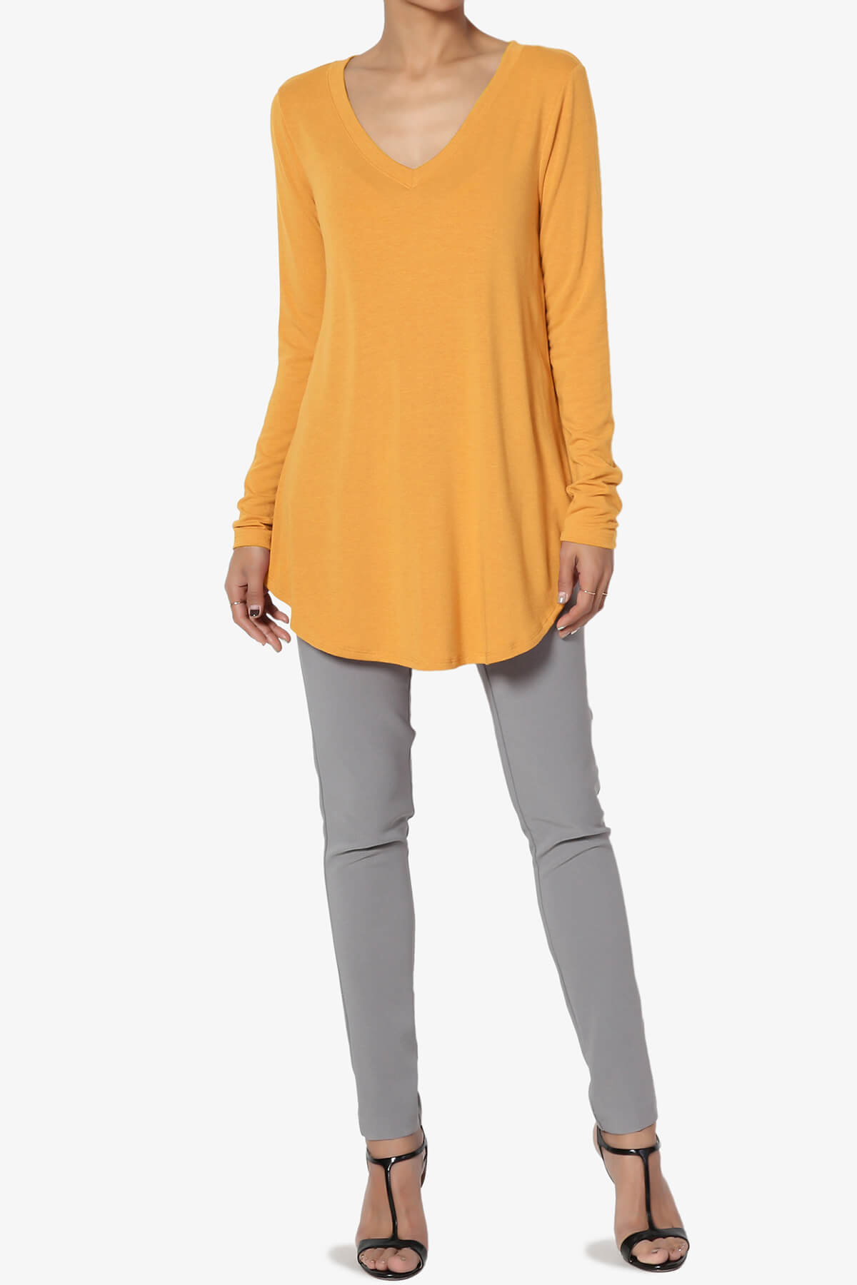 Ramada Long Sleeve Flowy Jersey Top GOLDEN MUSTARD_6