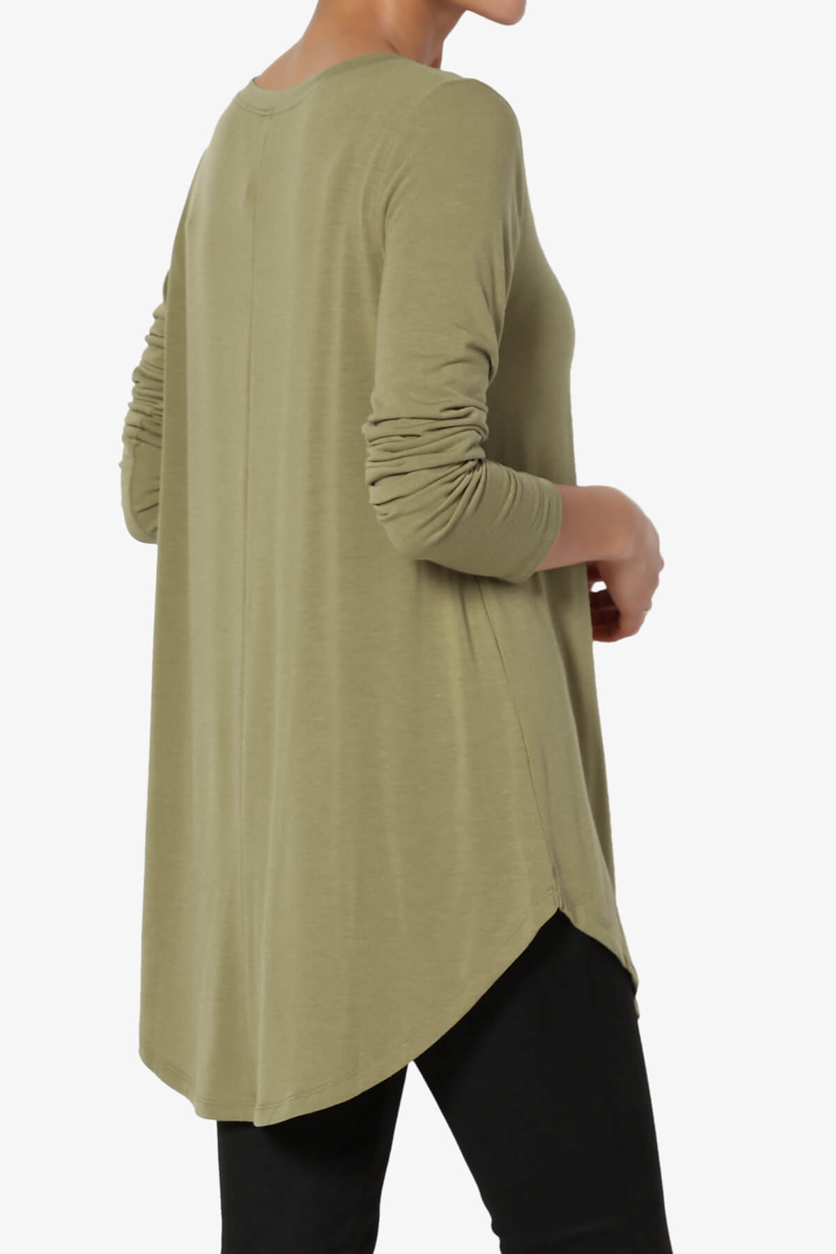 Ramada Long Sleeve Flowy Jersey Top KHAKI GREEN_4