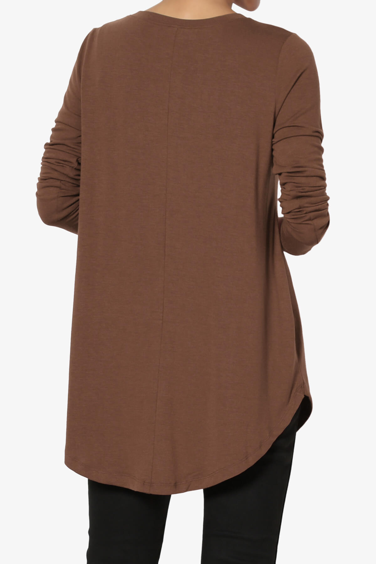 Ramada Long Sleeve Flowy Jersey Top LIGHT BROWN_2