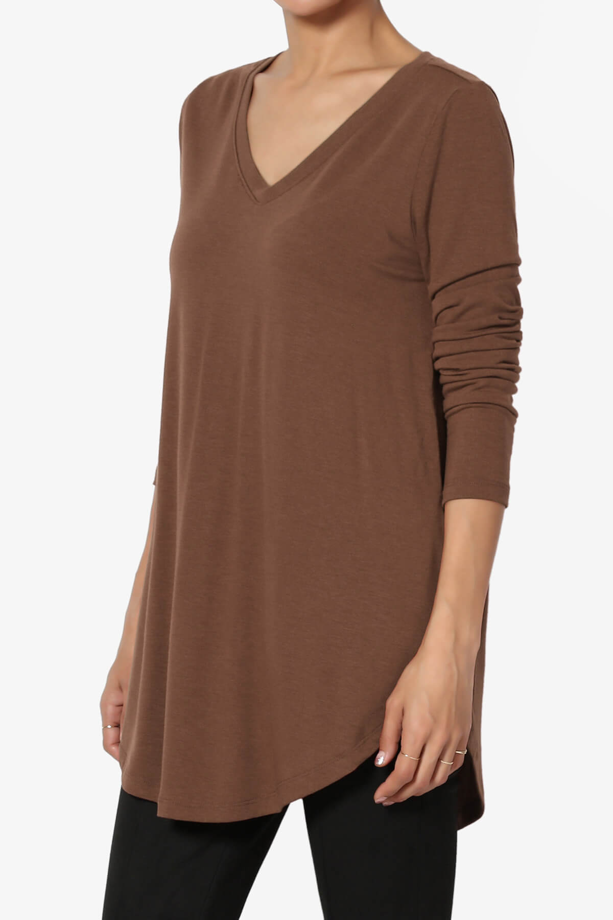 Ramada Long Sleeve Flowy Jersey Top LIGHT BROWN_3