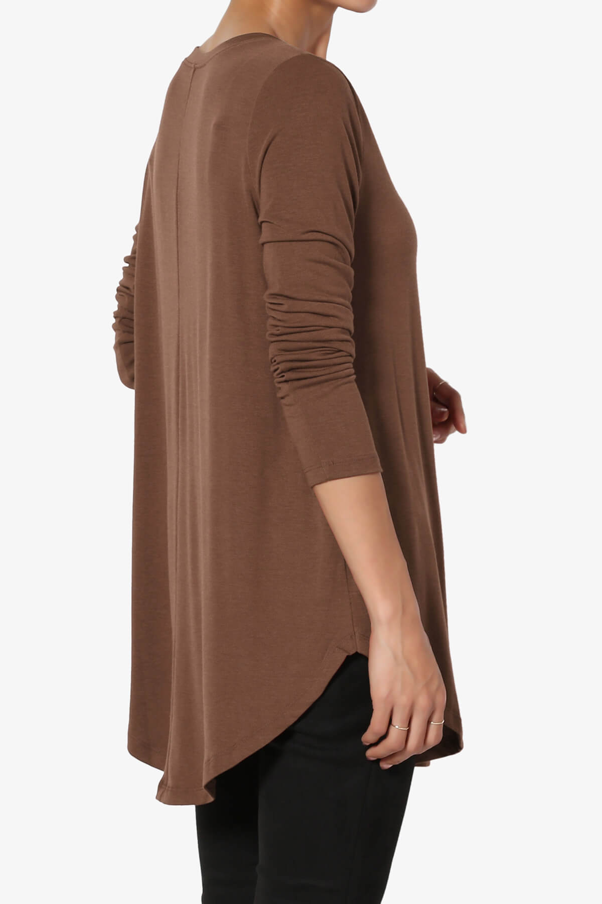 Ramada Long Sleeve Flowy Jersey Top LIGHT BROWN_4