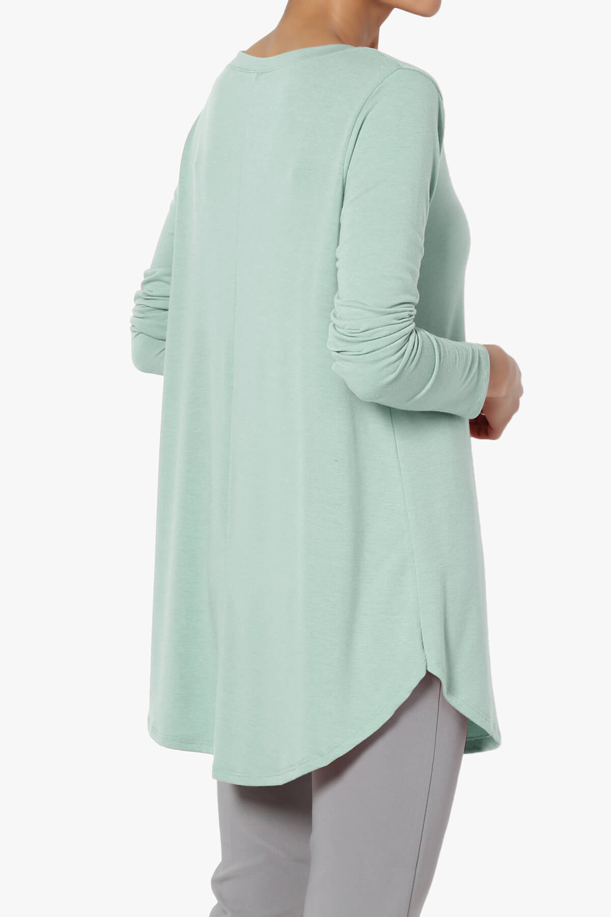 Ramada Long Sleeve Flowy Jersey Top LIGHT GREEN_4