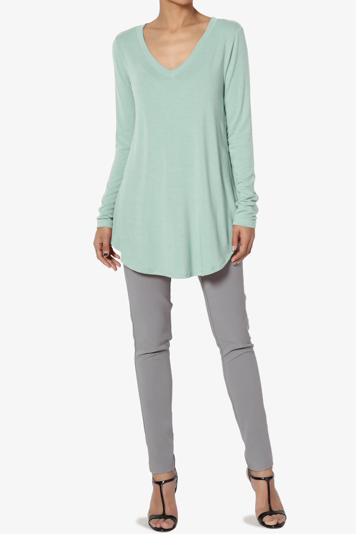 Ramada Long Sleeve Flowy Jersey Top LIGHT GREEN_6