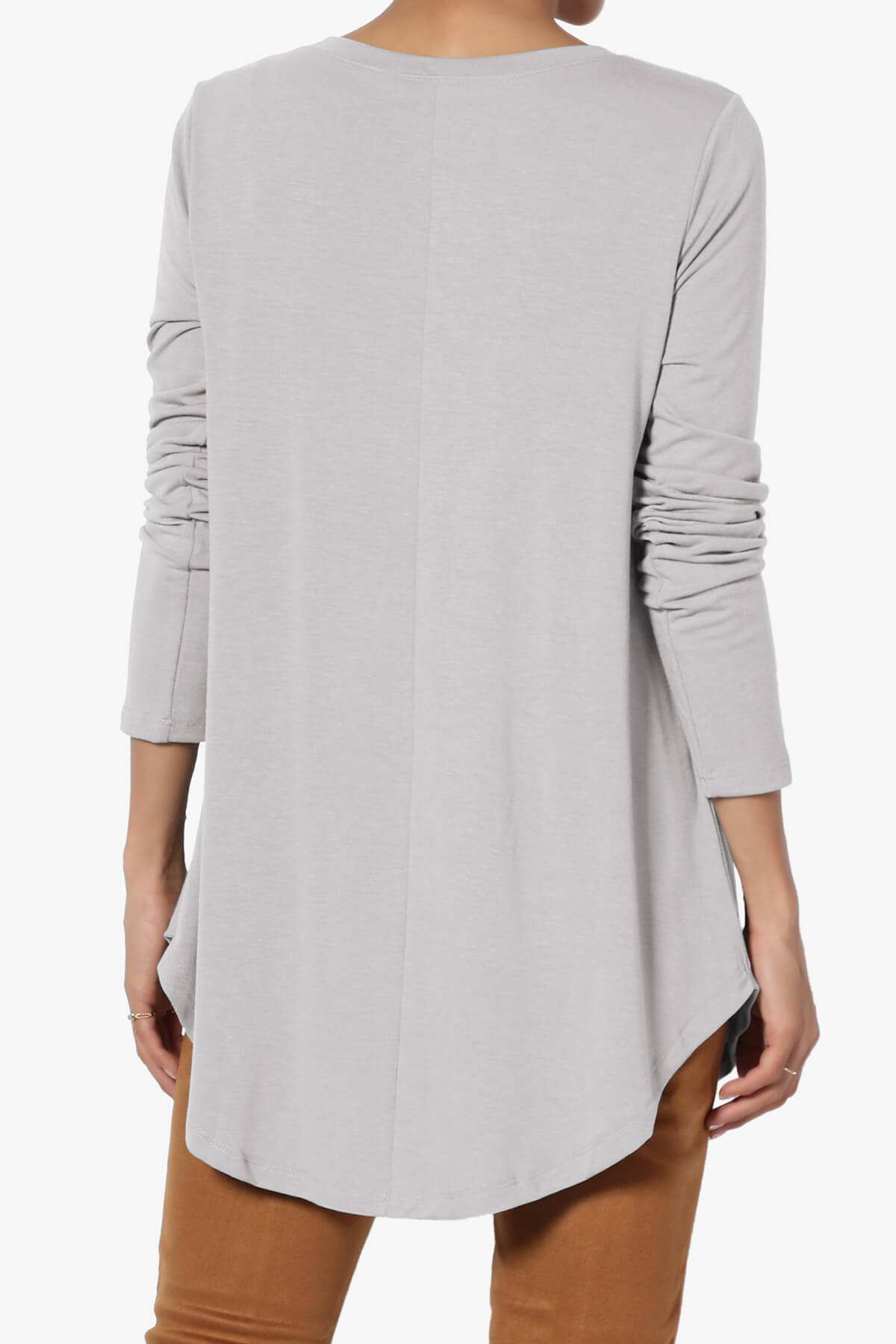 Ramada Long Sleeve Flowy Jersey Top LIGHT GREY_2