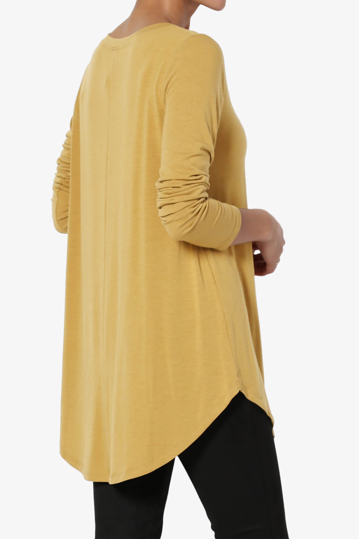 Ramada Long Sleeve Flowy Jersey Top LIGHT MUSTARD_4