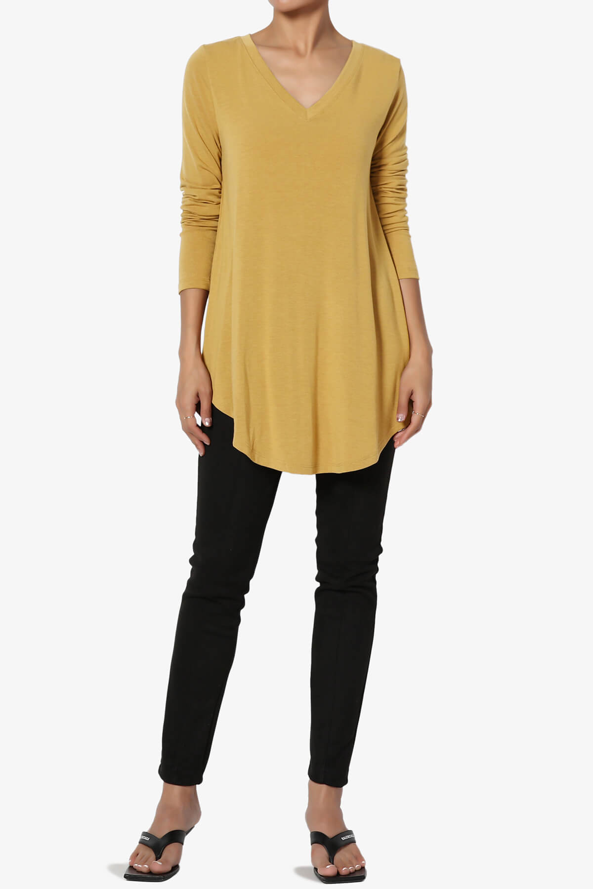 Ramada Long Sleeve Flowy Jersey Top LIGHT MUSTARD_6