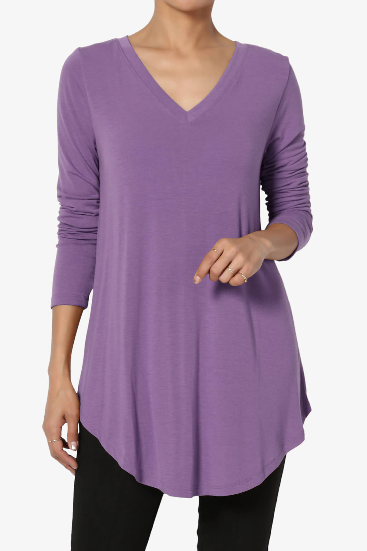 Ramada Long Sleeve Flowy Jersey Top LILAC_1