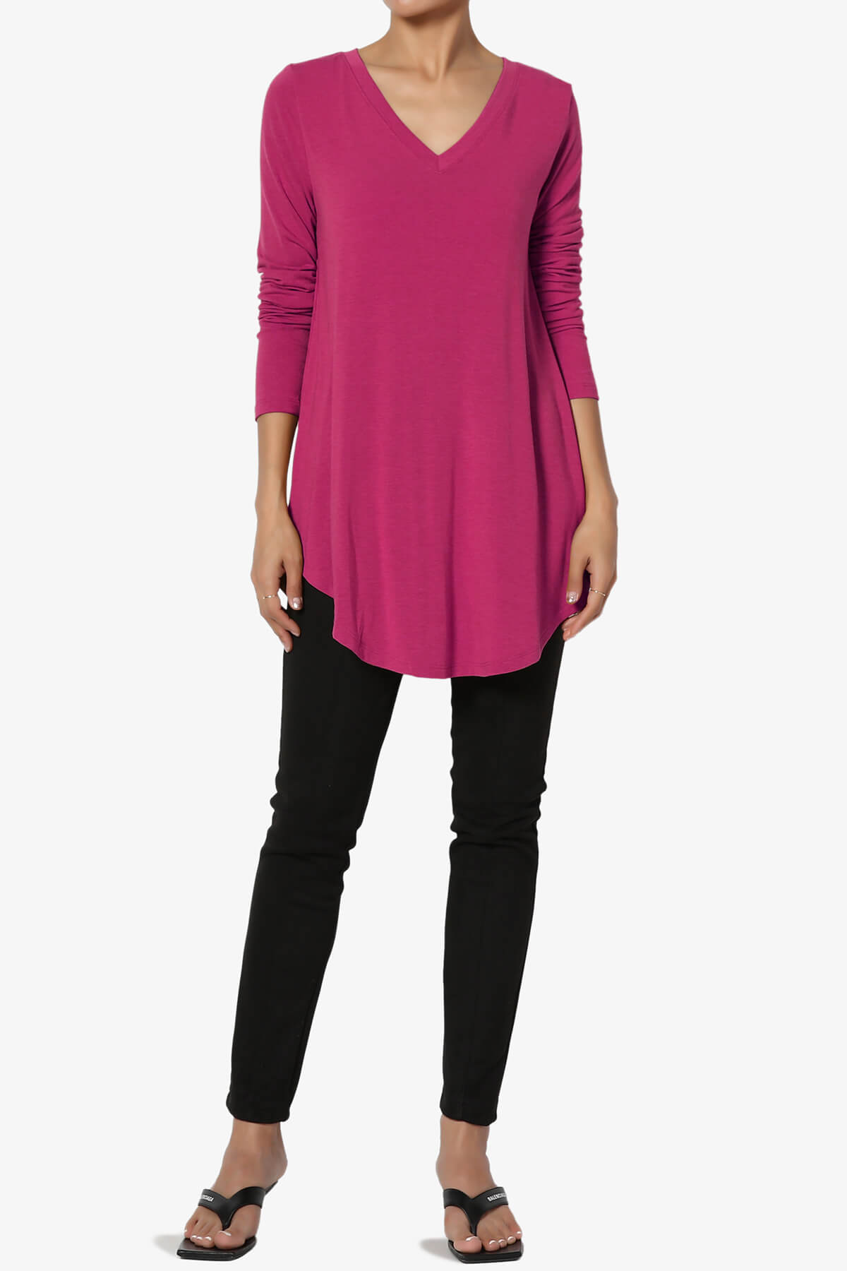 Ramada Long Sleeve Flowy Jersey Top MAGENTA_6