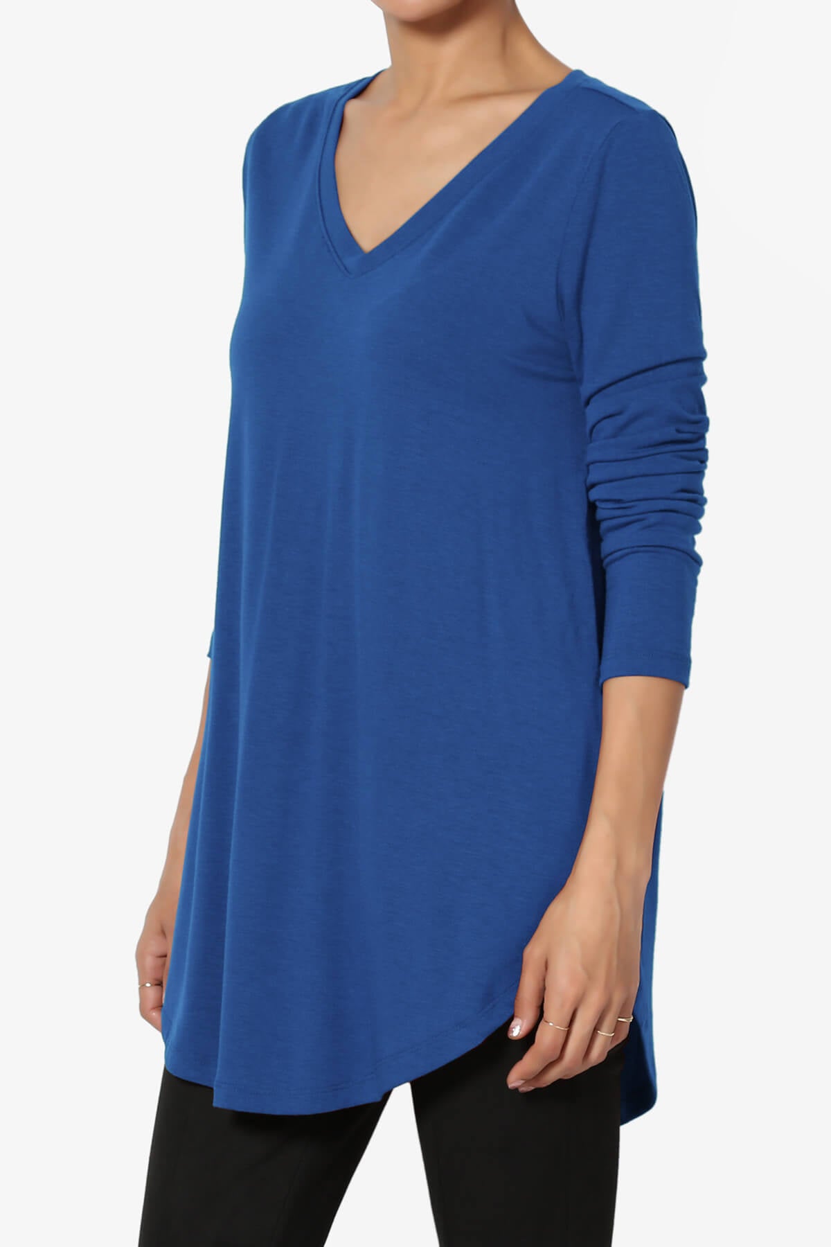 Ramada Long Sleeve Flowy Jersey Top MID NAVY_3