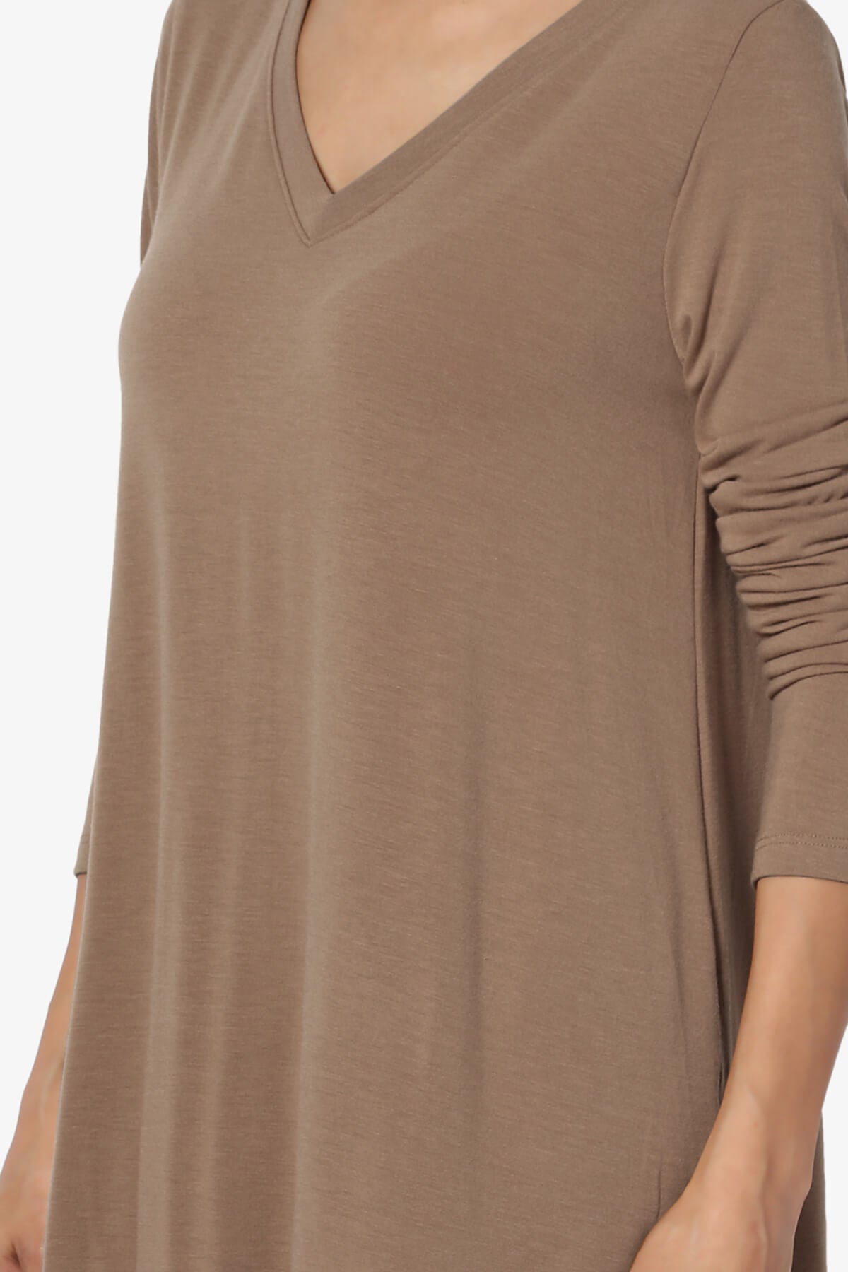 Ramada Long Sleeve Flowy Jersey Top MOCHA_5