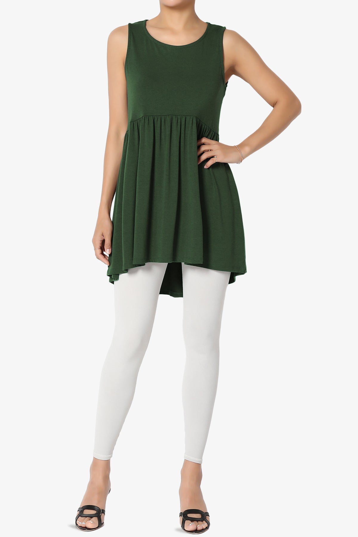 Maiika Sleeveless Babydoll Tunic Top