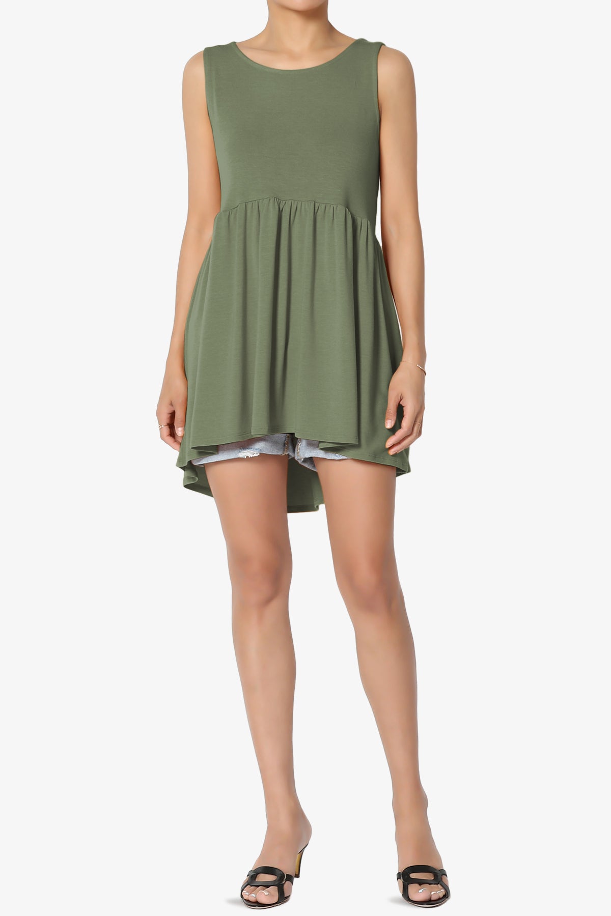 Maiika Sleeveless Babydoll Tunic Top