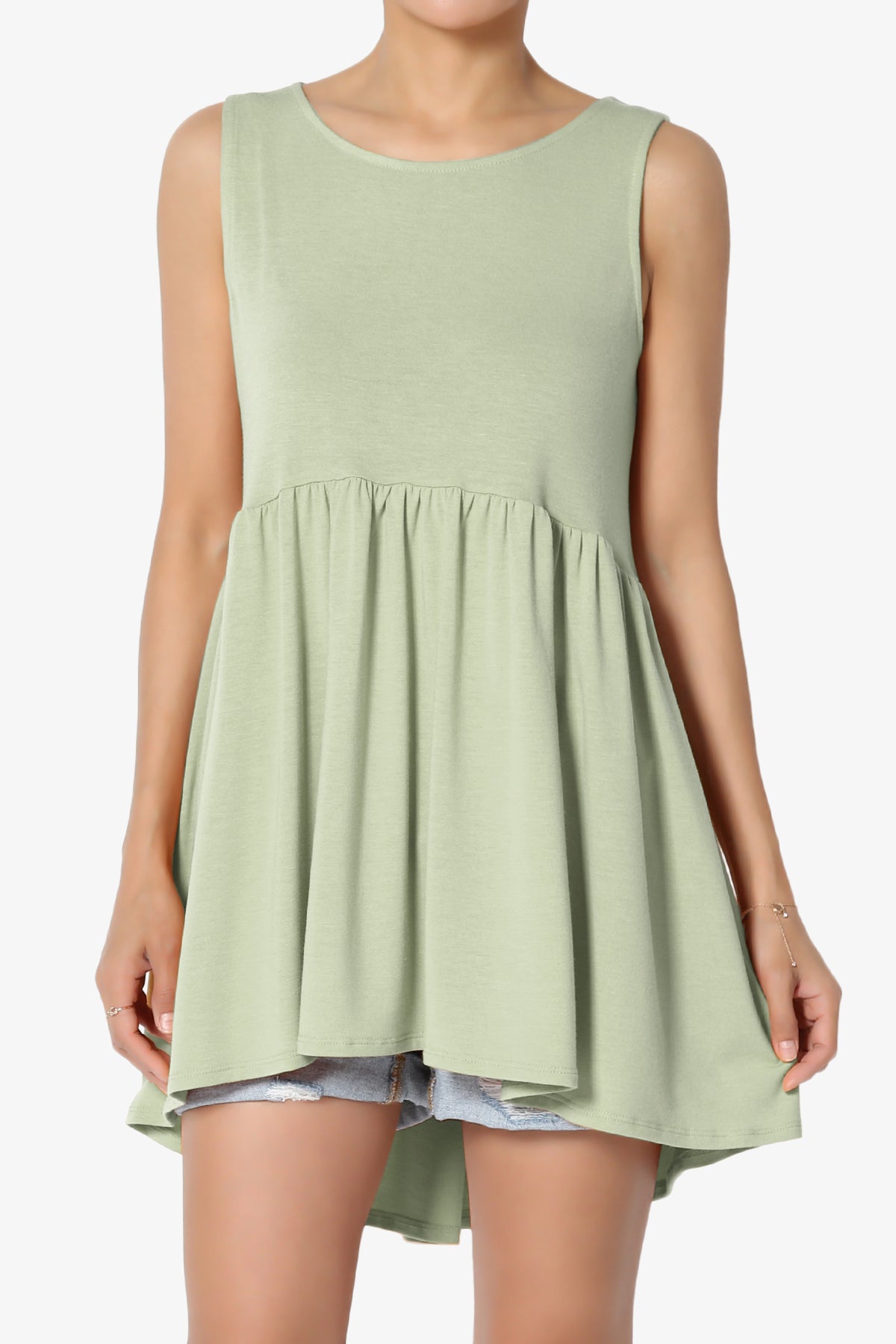 Maiika Sleeveless Babydoll Tunic Top